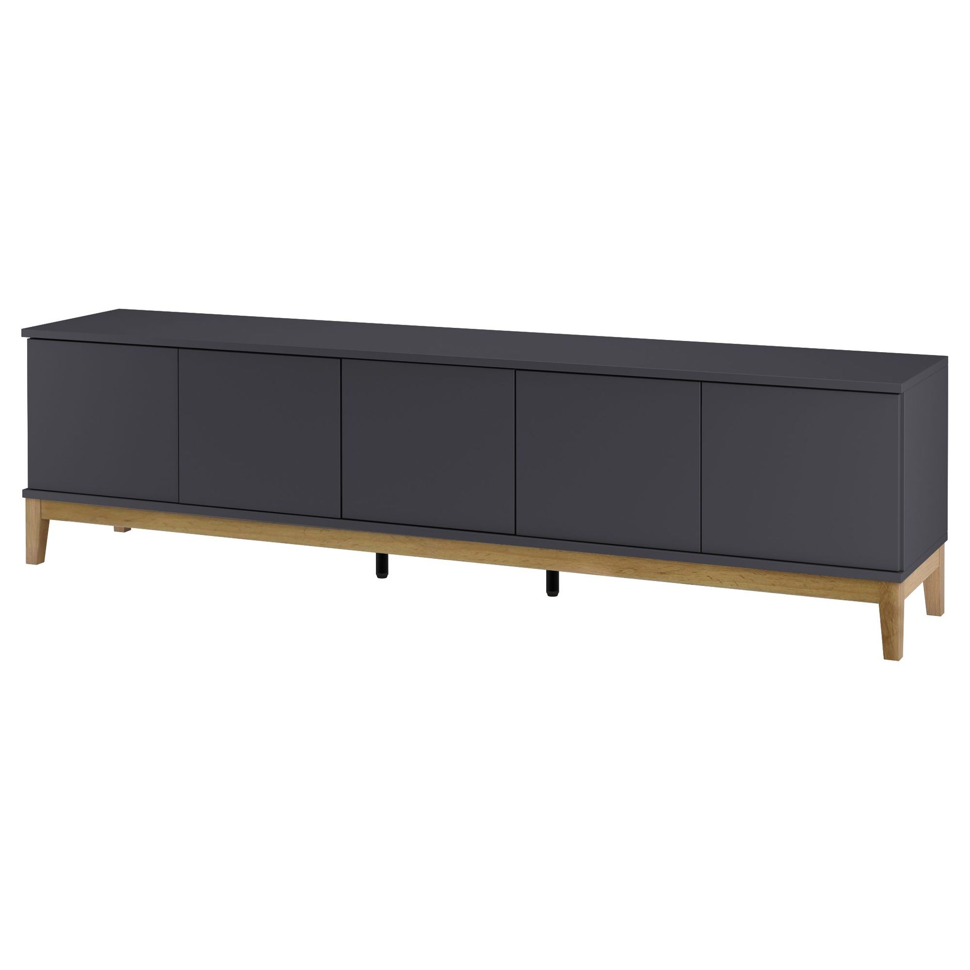 Pelle Tv-bänk 200 cm - Grå / Wotan-ek