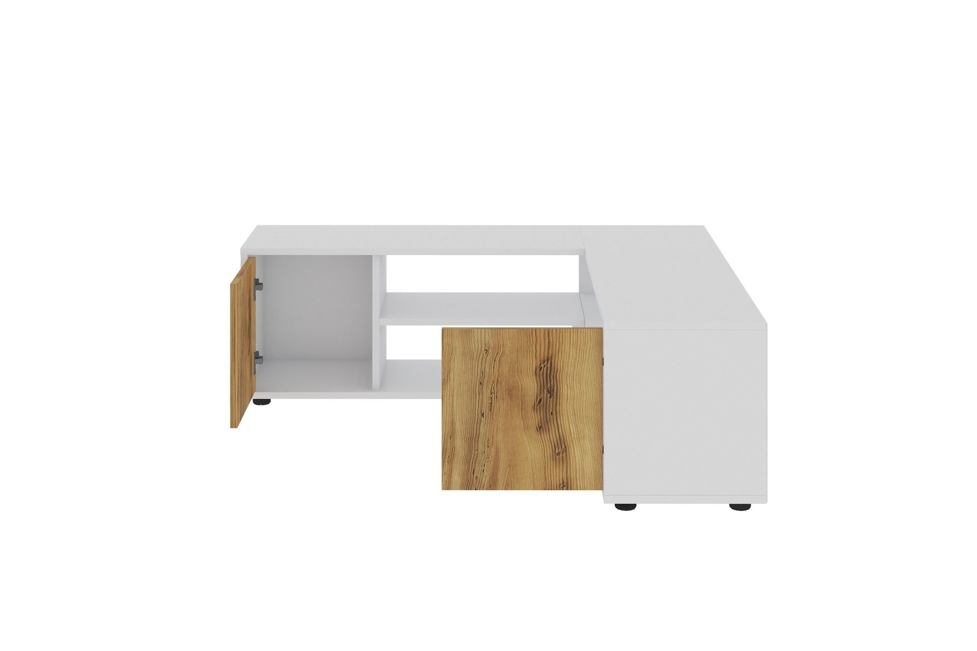 pienk tv-bänk 125 cm - vit/ek