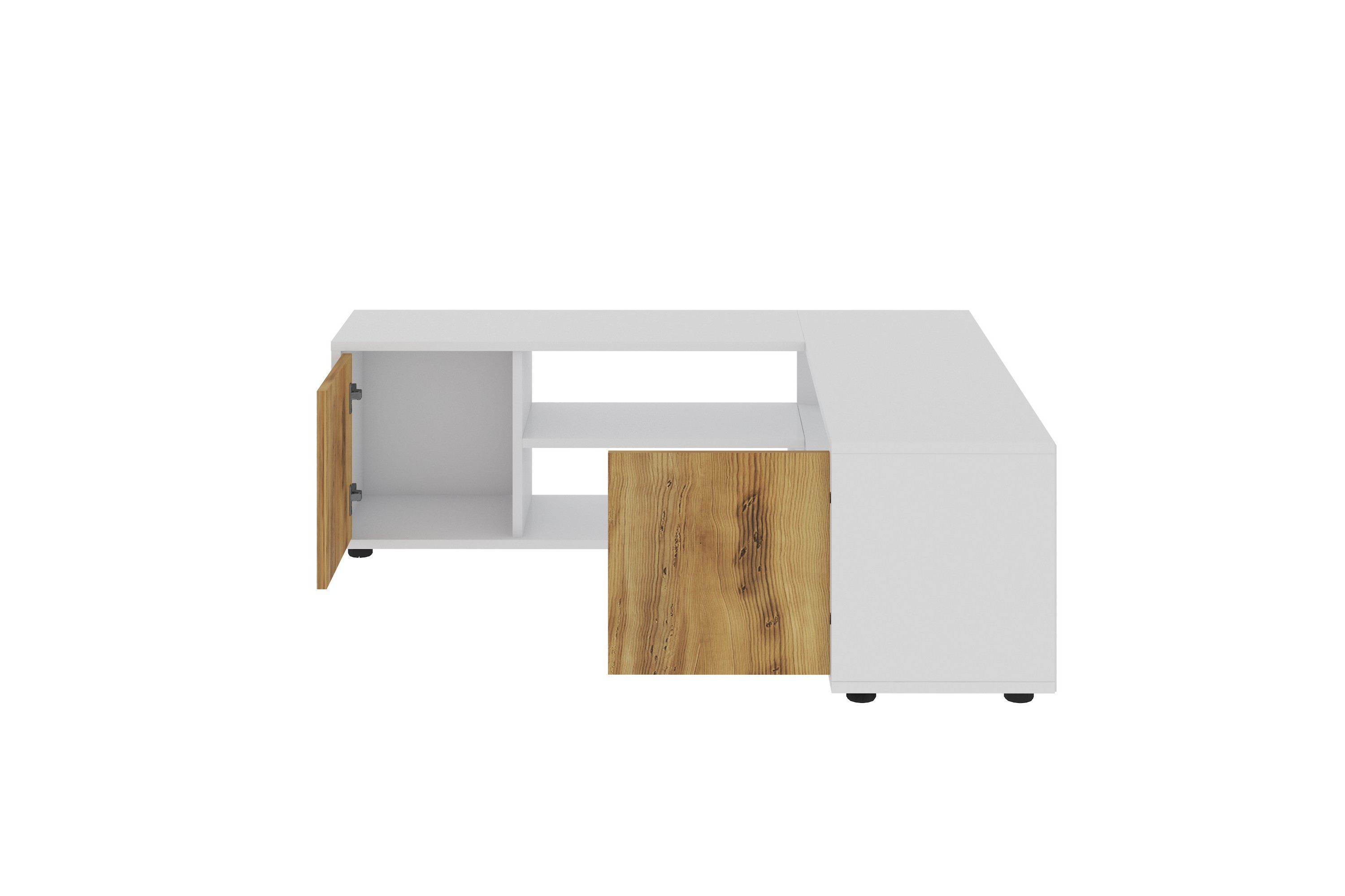 Pienk Tv-bänk 125 cm Vit/Ek