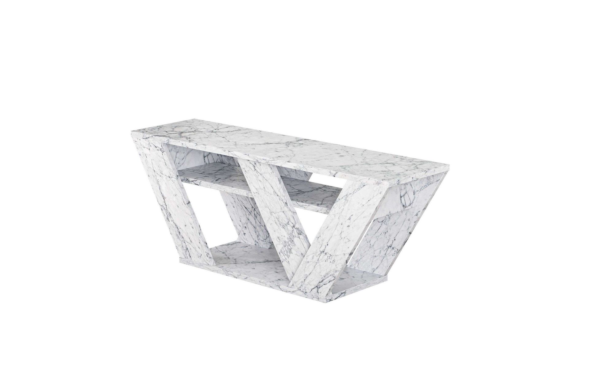 Pipralla Tv-b&auml;nk 110 cm - Vit marmor