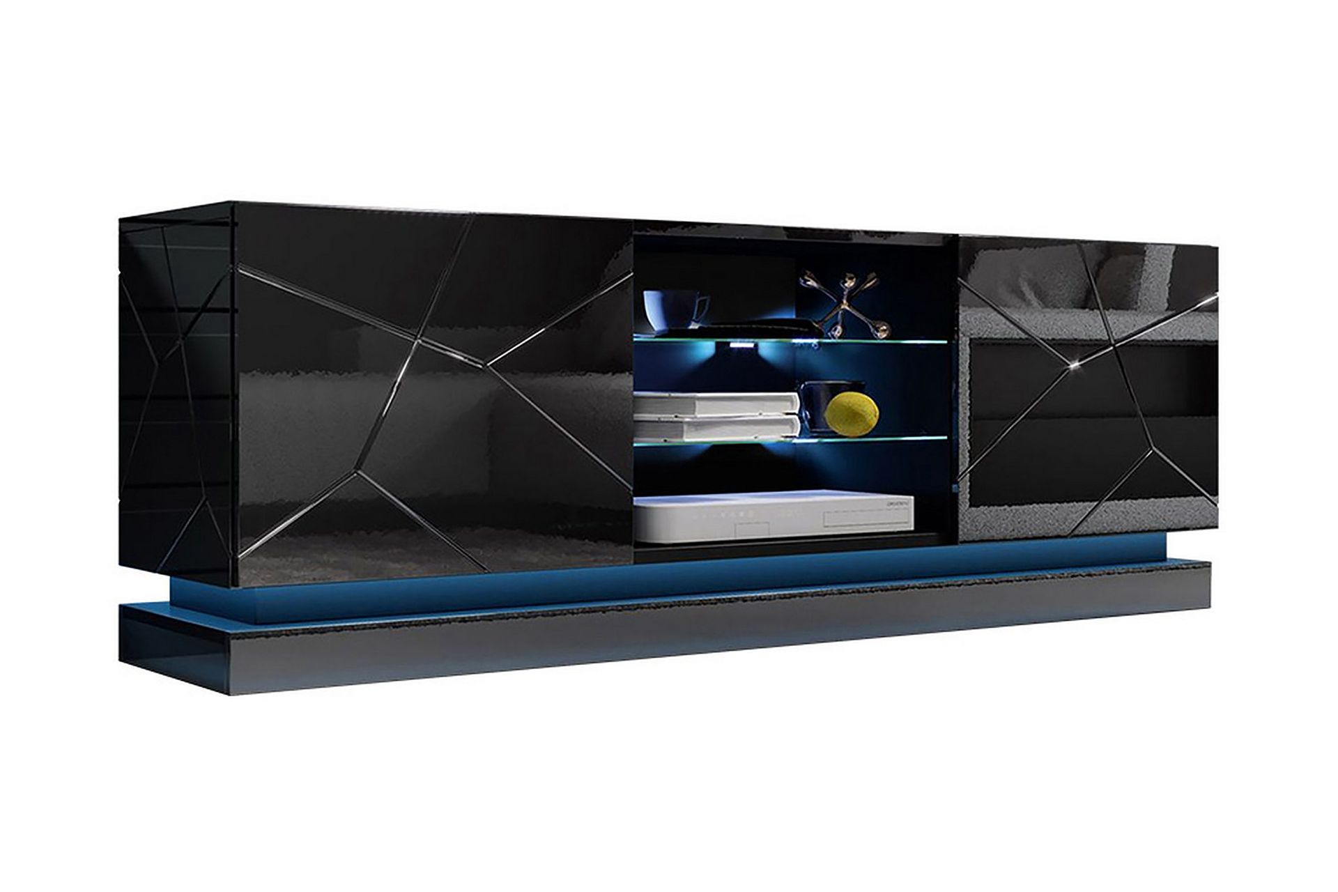 Qiu Tv-b&auml;nk 160 cm - Svart