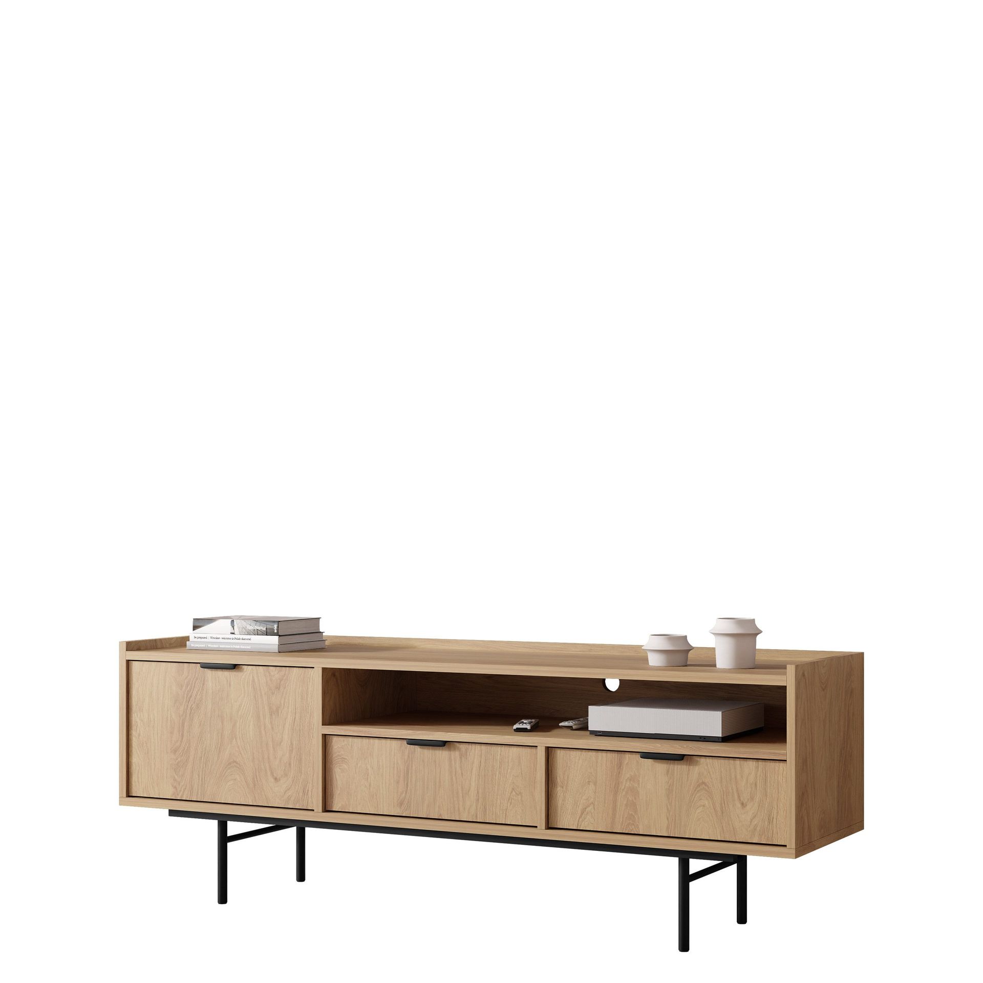 Rolden TV-bänk 150x55 cm - Hickoryek