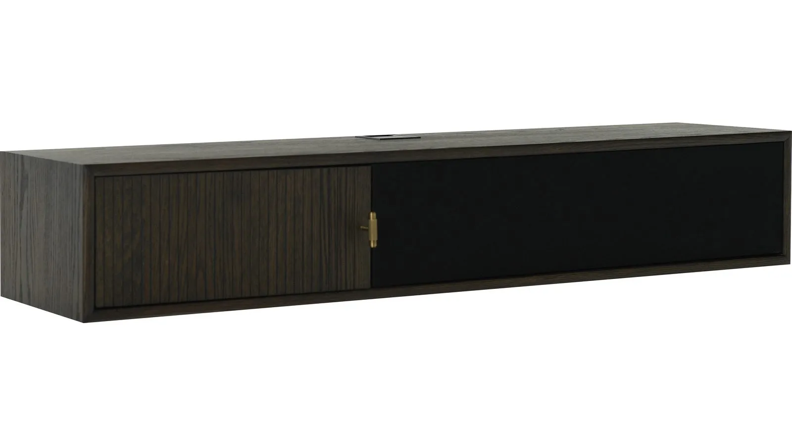 Råvika Vägghängd Tv-Bänk 133 cm - Brunlackad ek