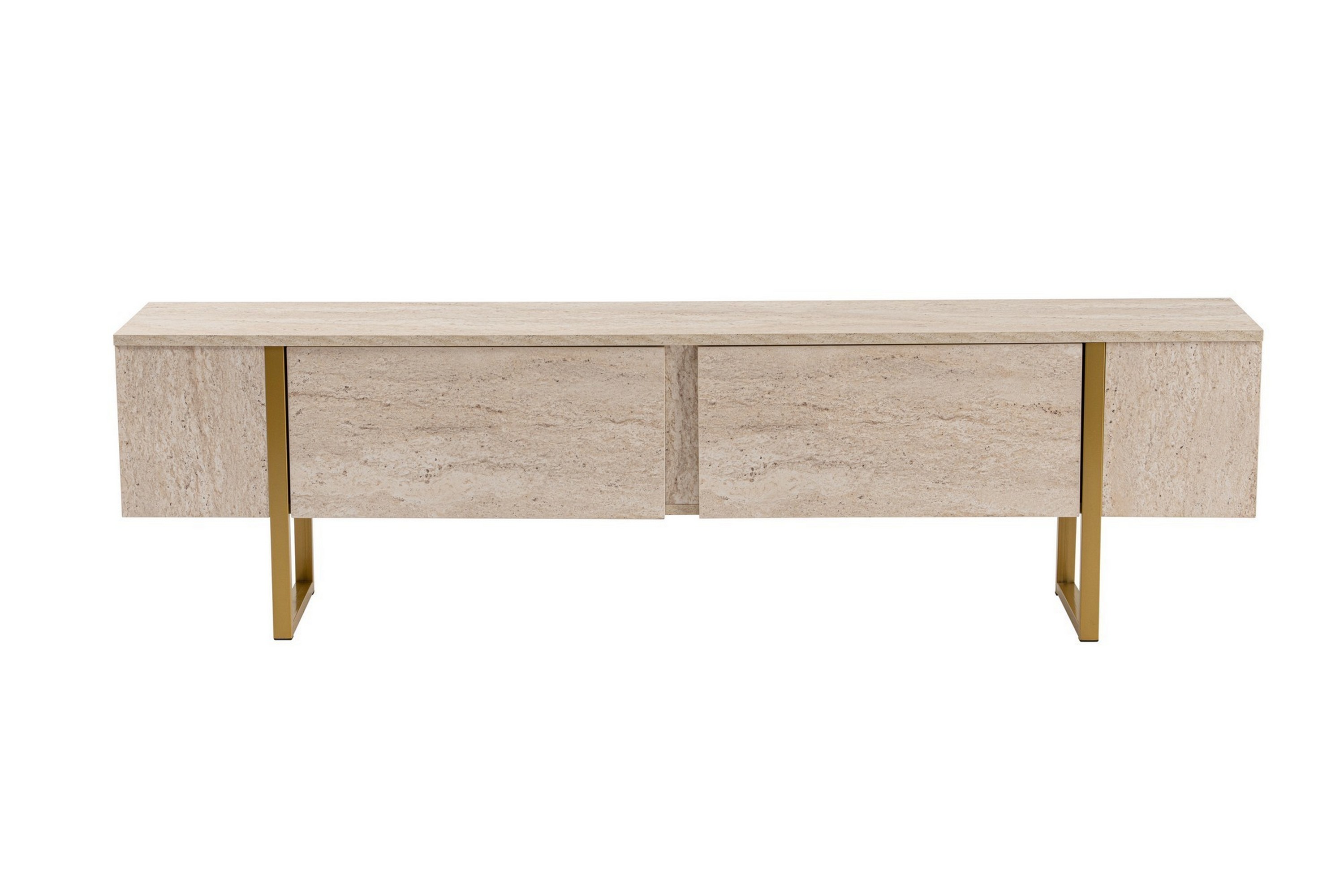 Serenity Tv-bänk 180x30 cm Travertin/Guld