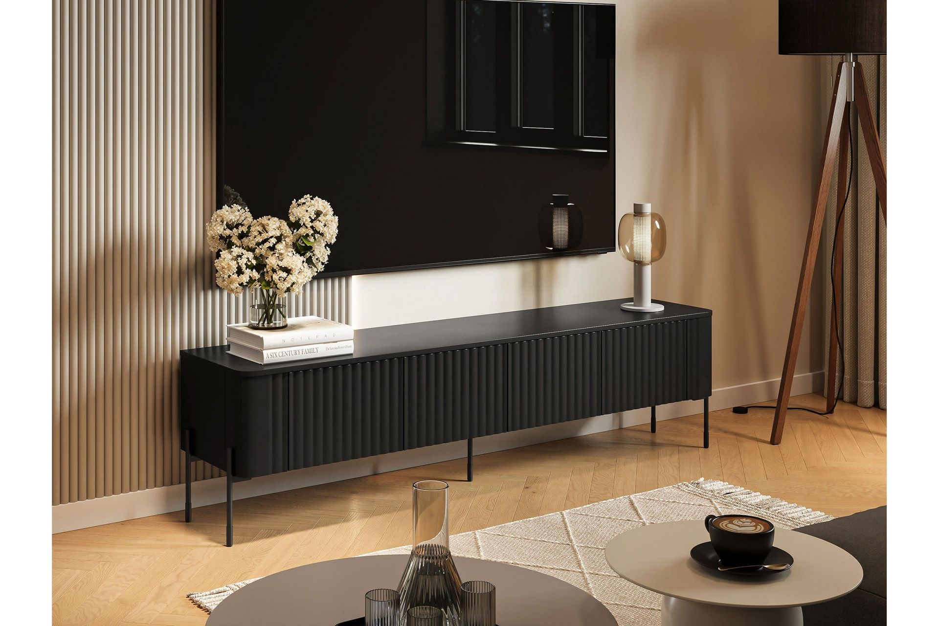 Sherie Tv-b&auml;nk 190x40 cm - Svart