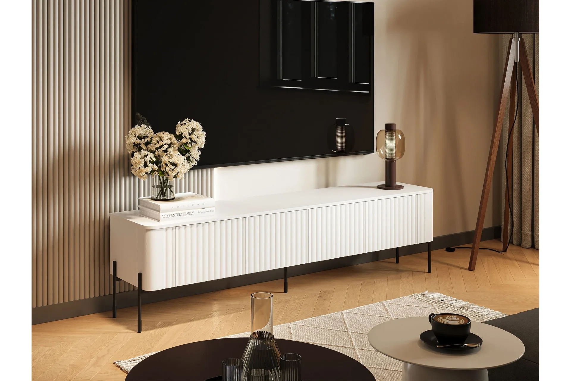 Sherie Tv-b&auml;nk 190x40 cm - Vit