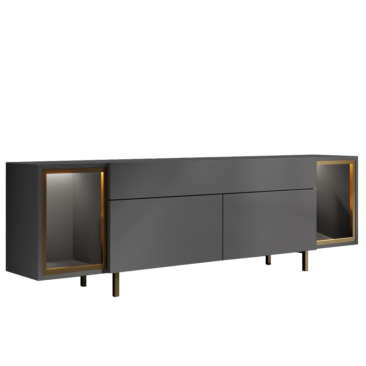 Sosan TV-b&auml;nk 180x55x32 cm - Antracit/Guld