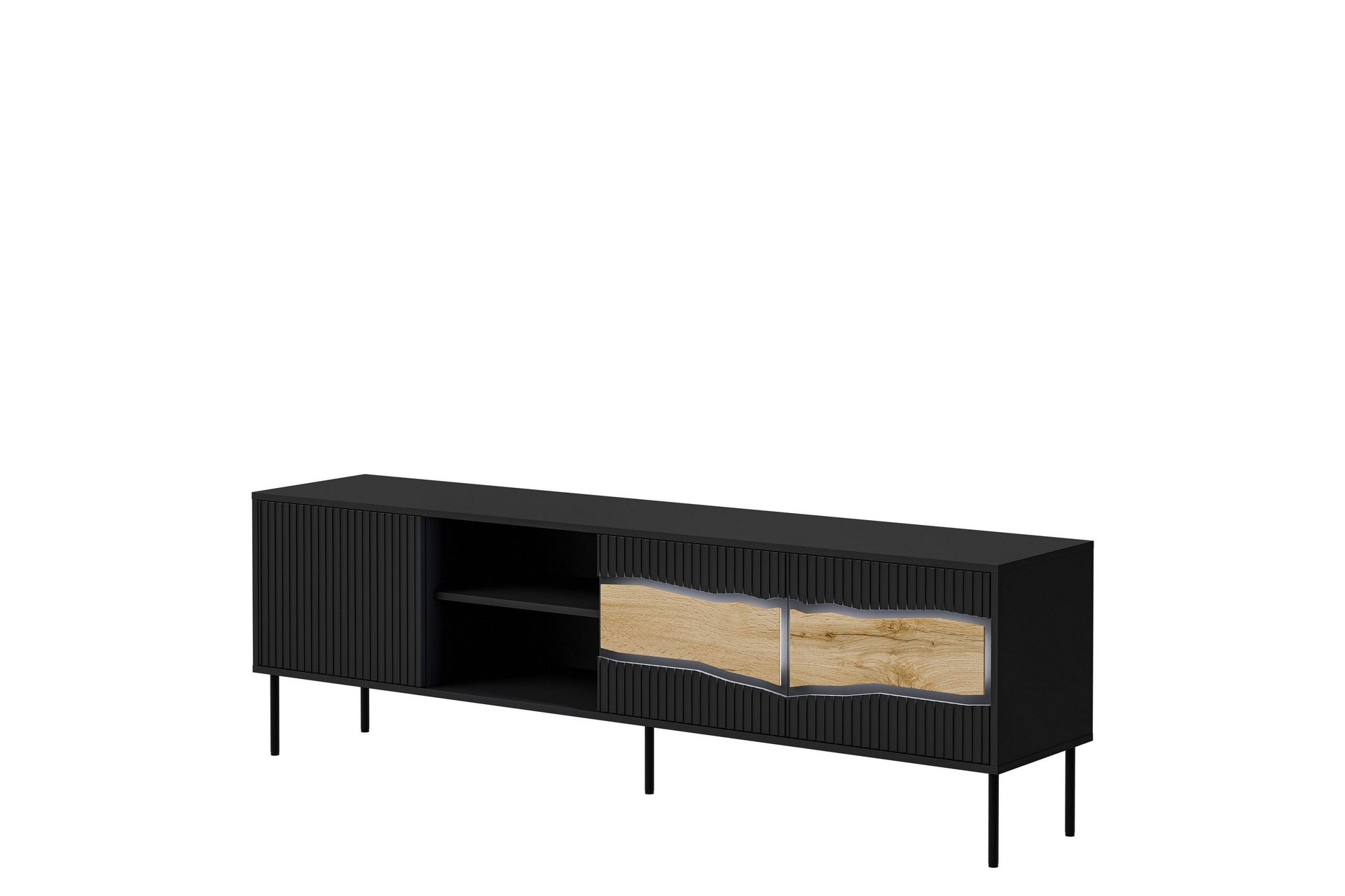 Stintino Tv-b&auml;nk 190x40 cm - Svart/Brun