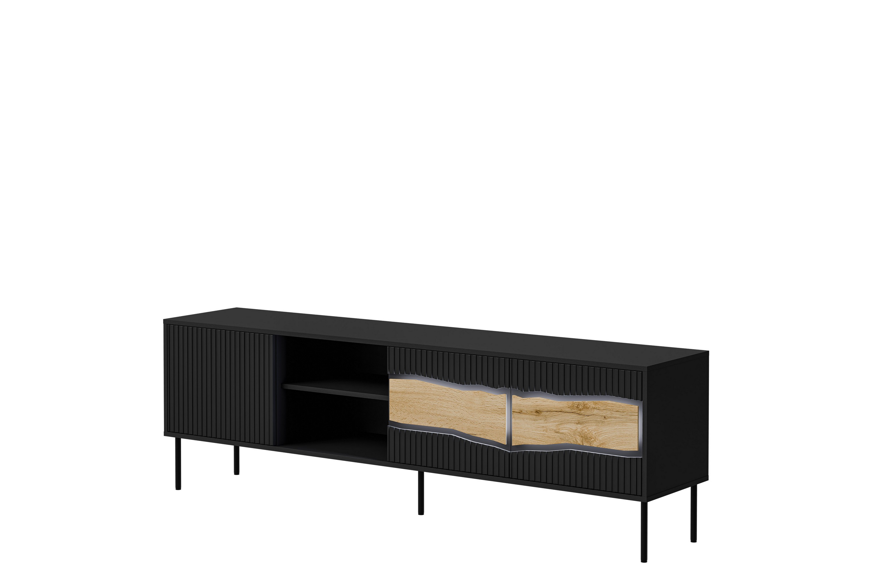 stintino tv-bänk 190x40 cm - svart/brun