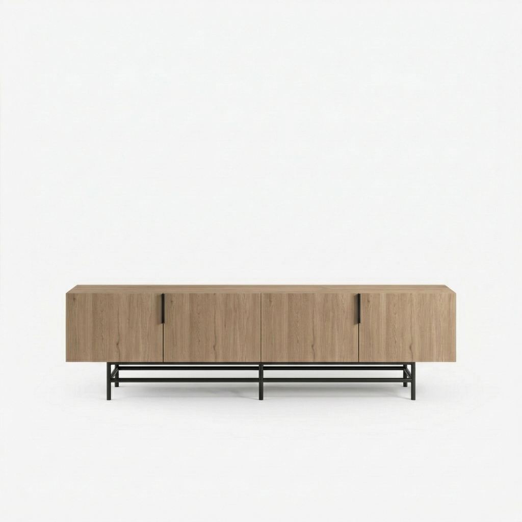 Truvia TV-b&auml;nk 200x55x35 cm - naturf&auml;rgad ek och svart