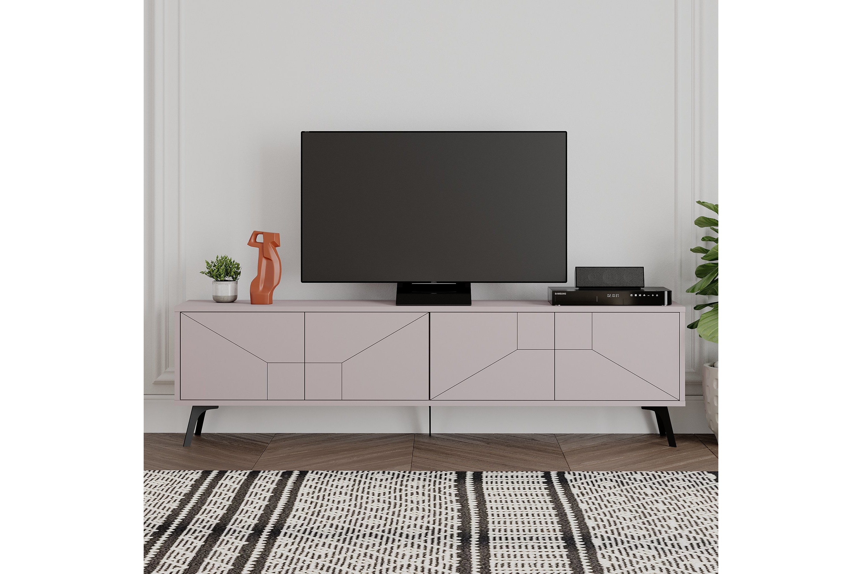 tv-bänk dune 180x29,6 cm brun - hanah home