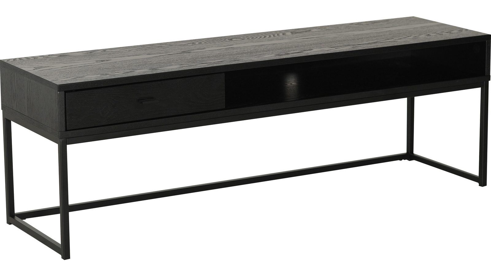 TV-bänk Eiknor 120 cm - Svartlackad askfaner