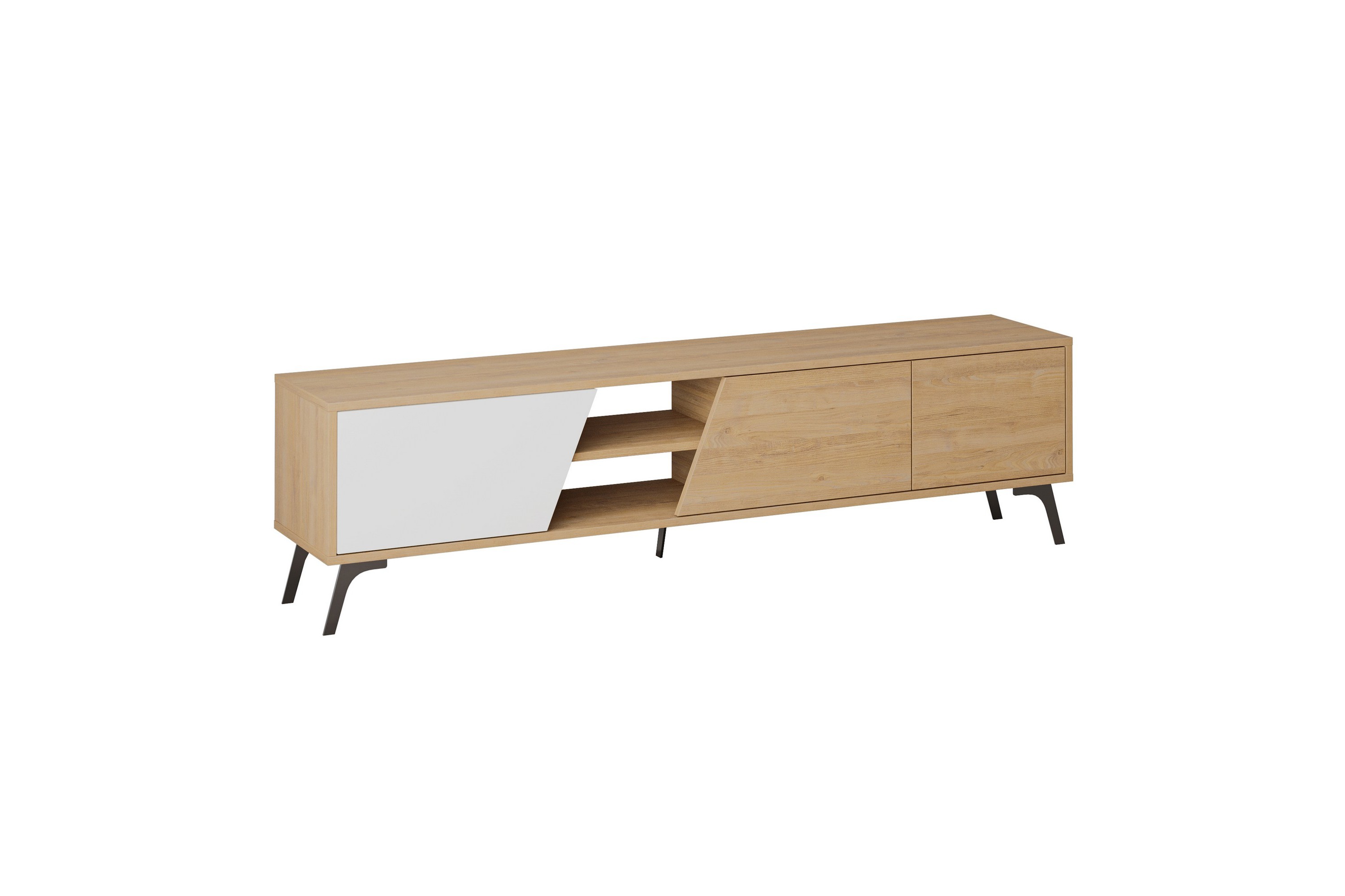 tv-bänk fiona 180x35,6 cm brun/vit - hanah home