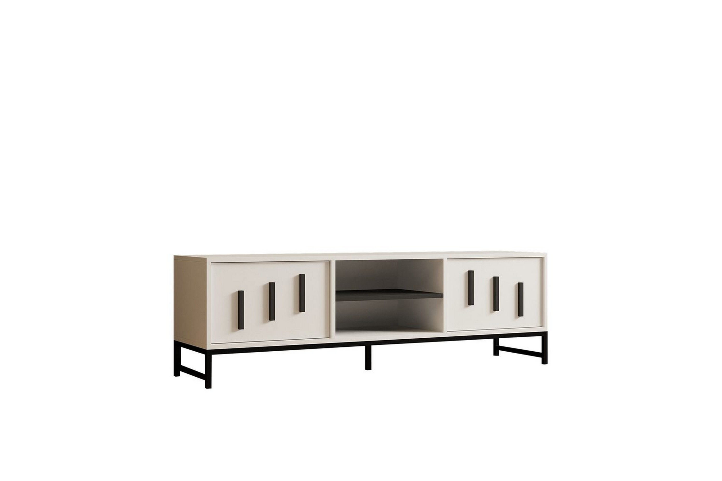 tv-bänk form vit - vit