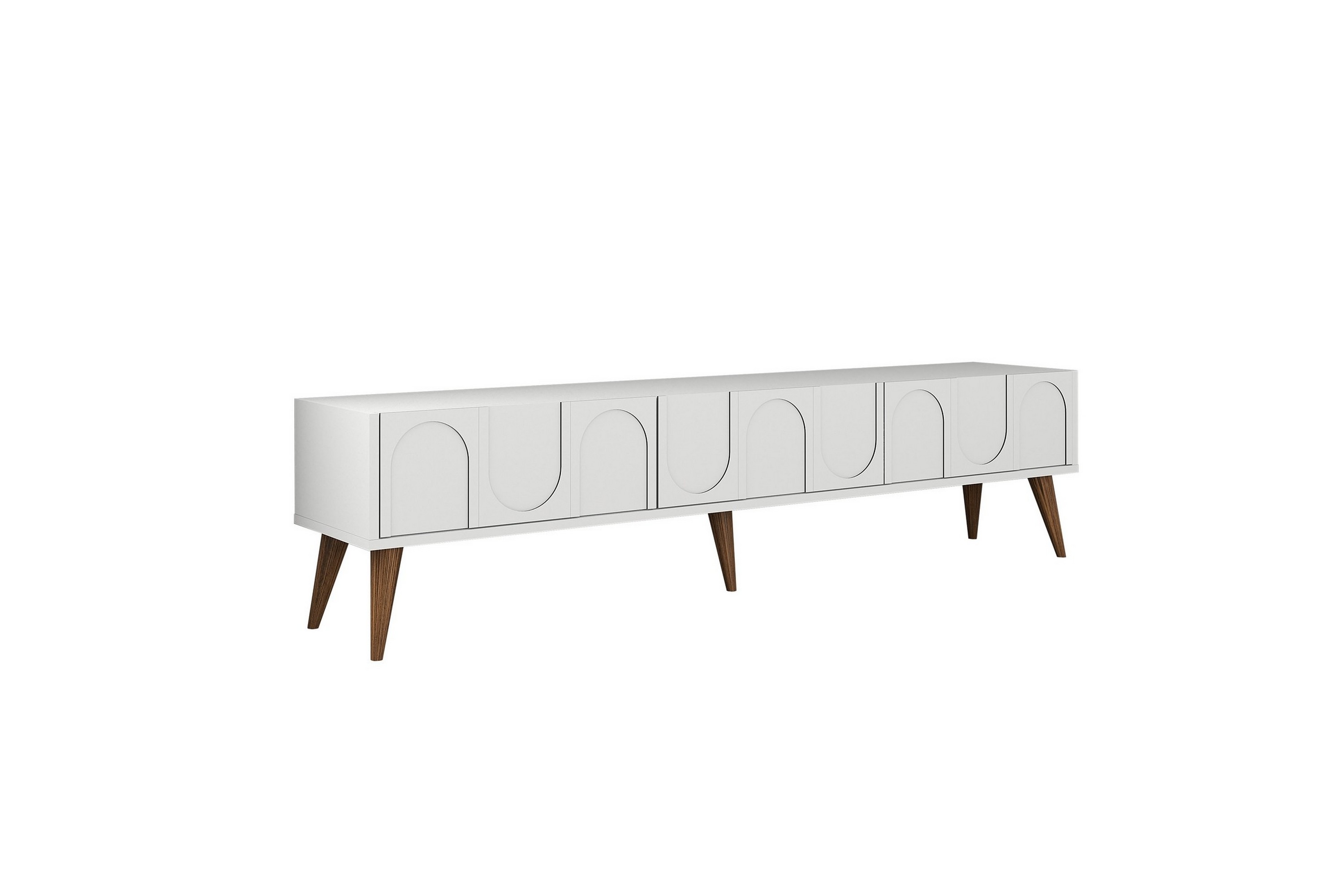 tv-bänk hazim 180 cm - vit/valnöt