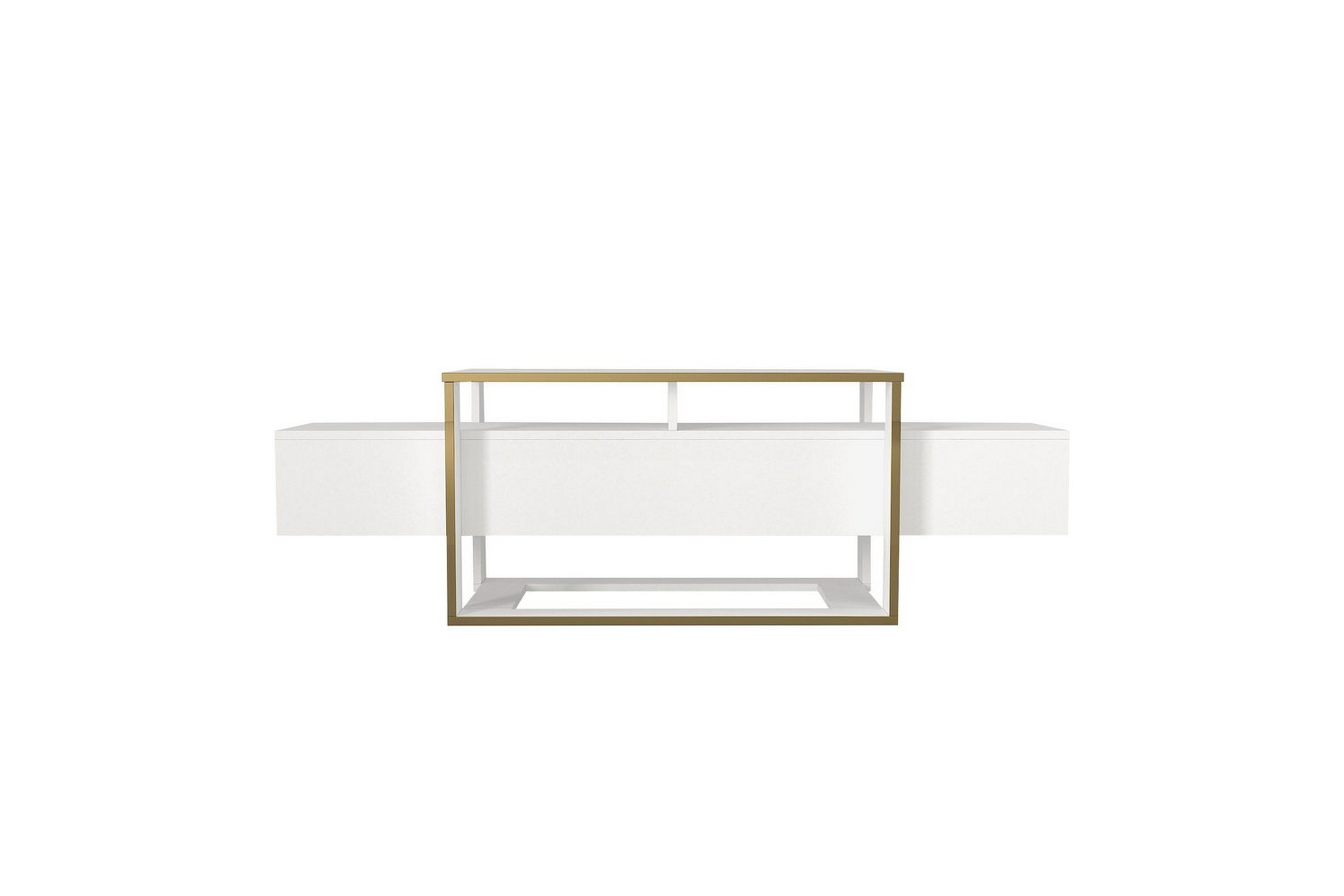 tv-bänk herb vit / rany - guld/vit