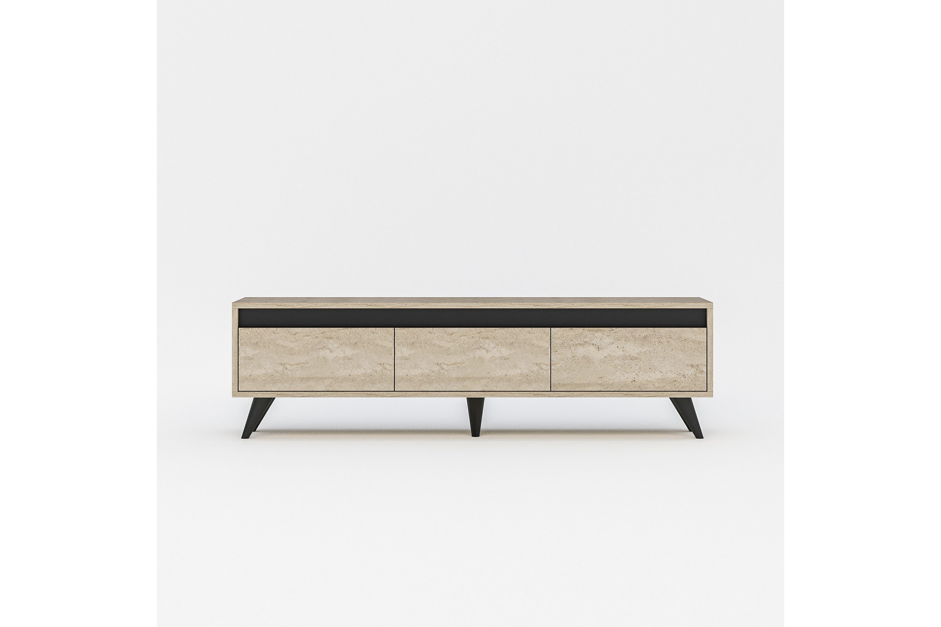 tv-bänk hume 150 cm - beige/antracit