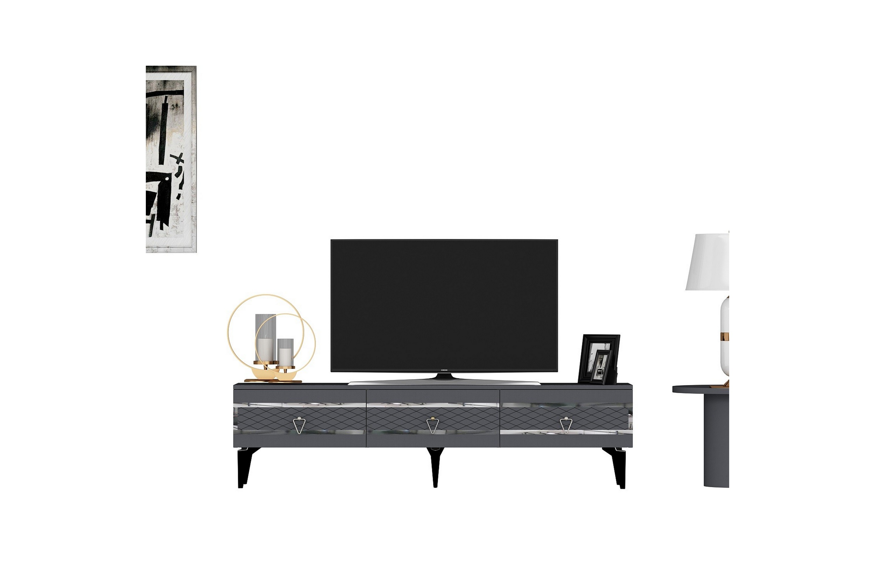Tv-bänk Ipek 180 cm Antracit/Silver