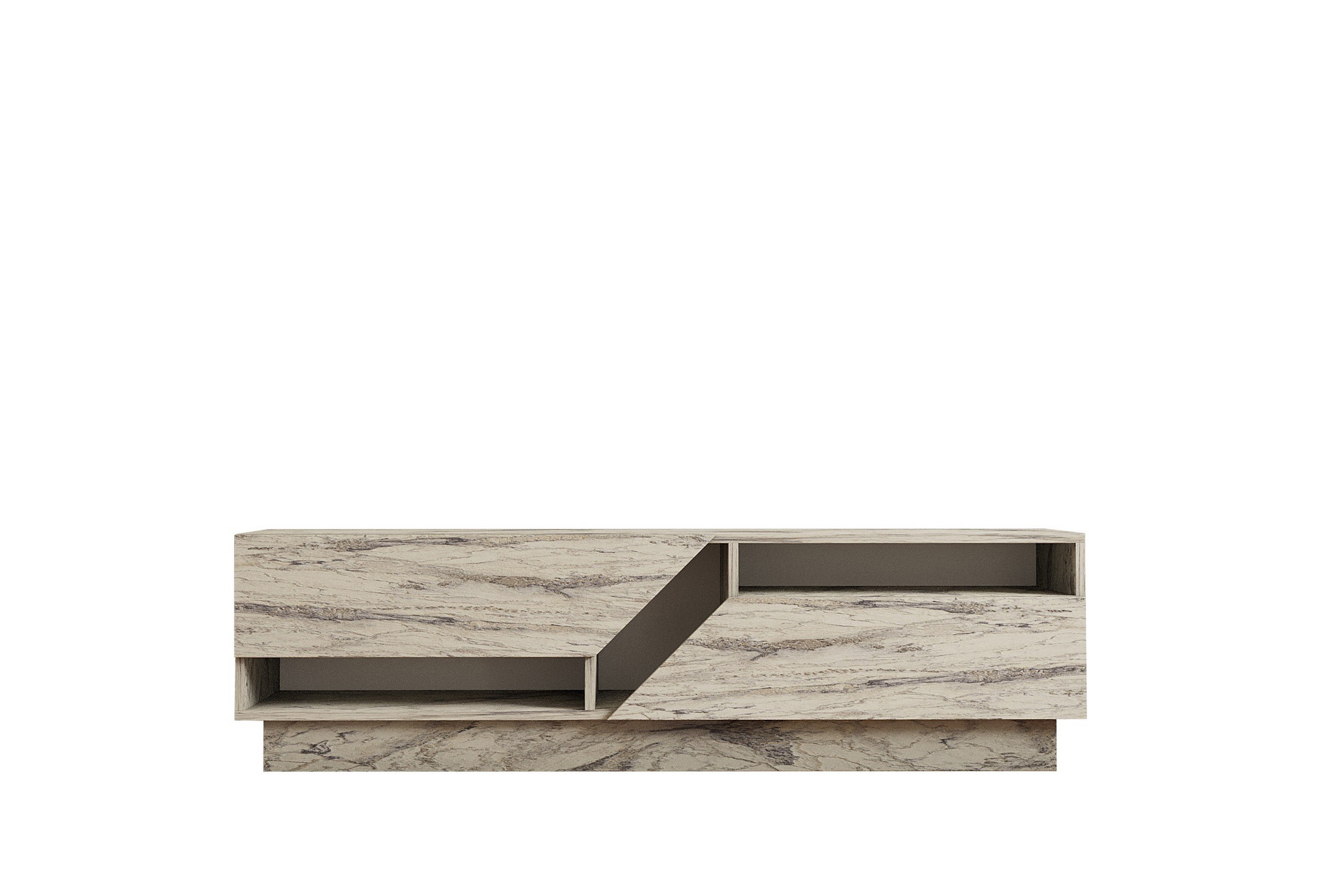 tv-bänk kozani 160 cm - vit marmor