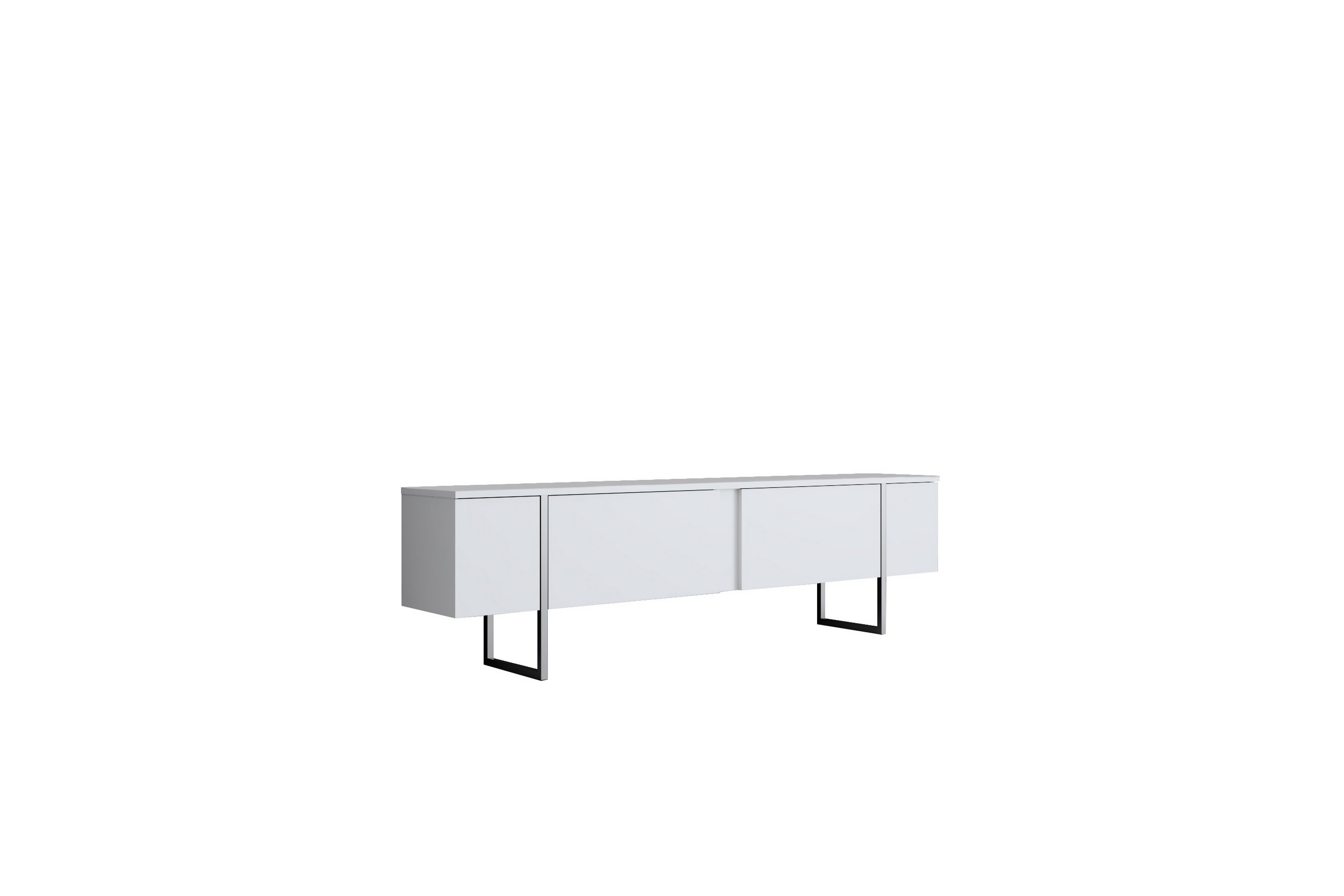 Tv-bänk Luxe 180 cm Vit/Silver