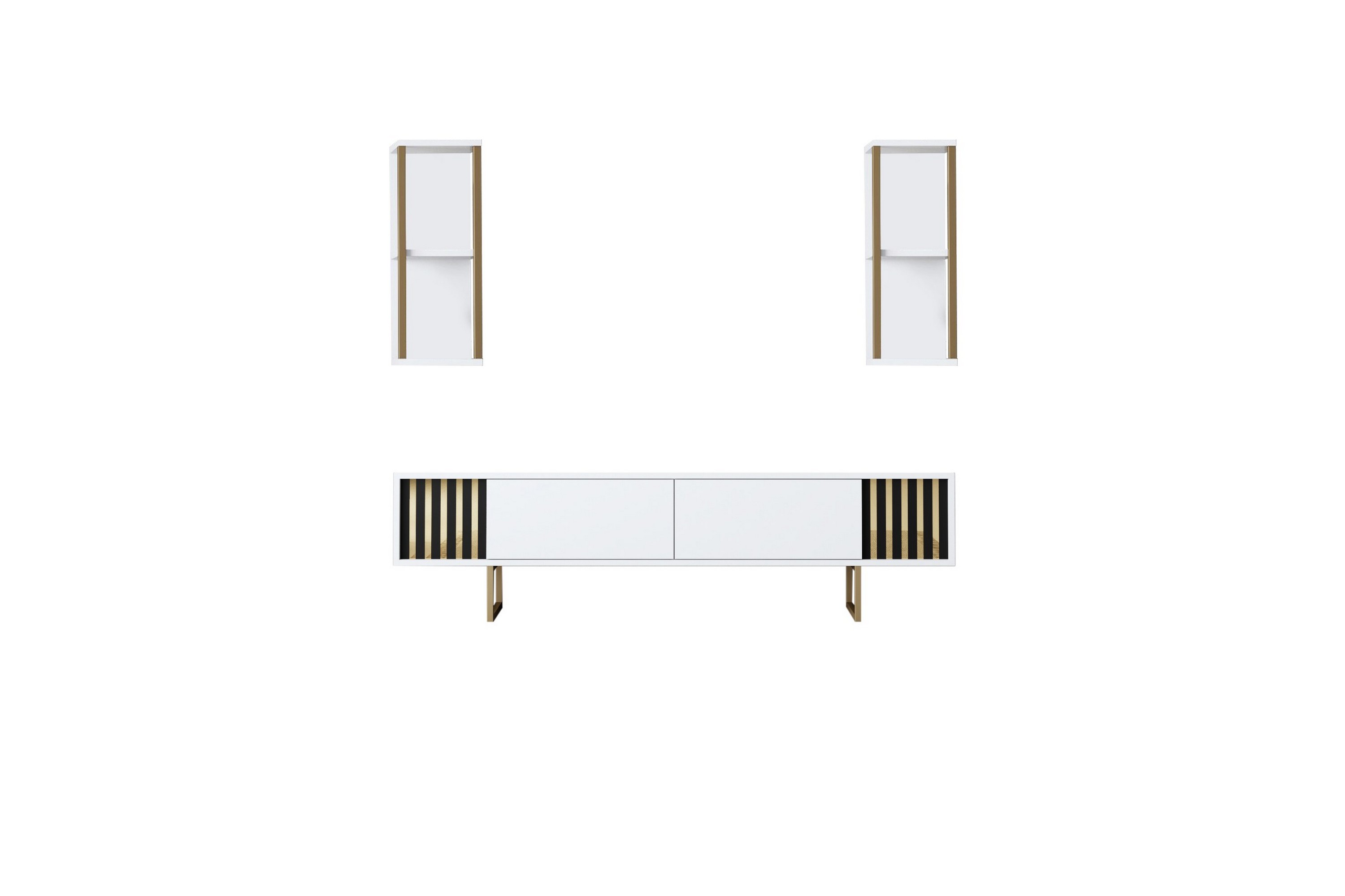 Tv-bänk Masatomo 180 cm Vit/Svart