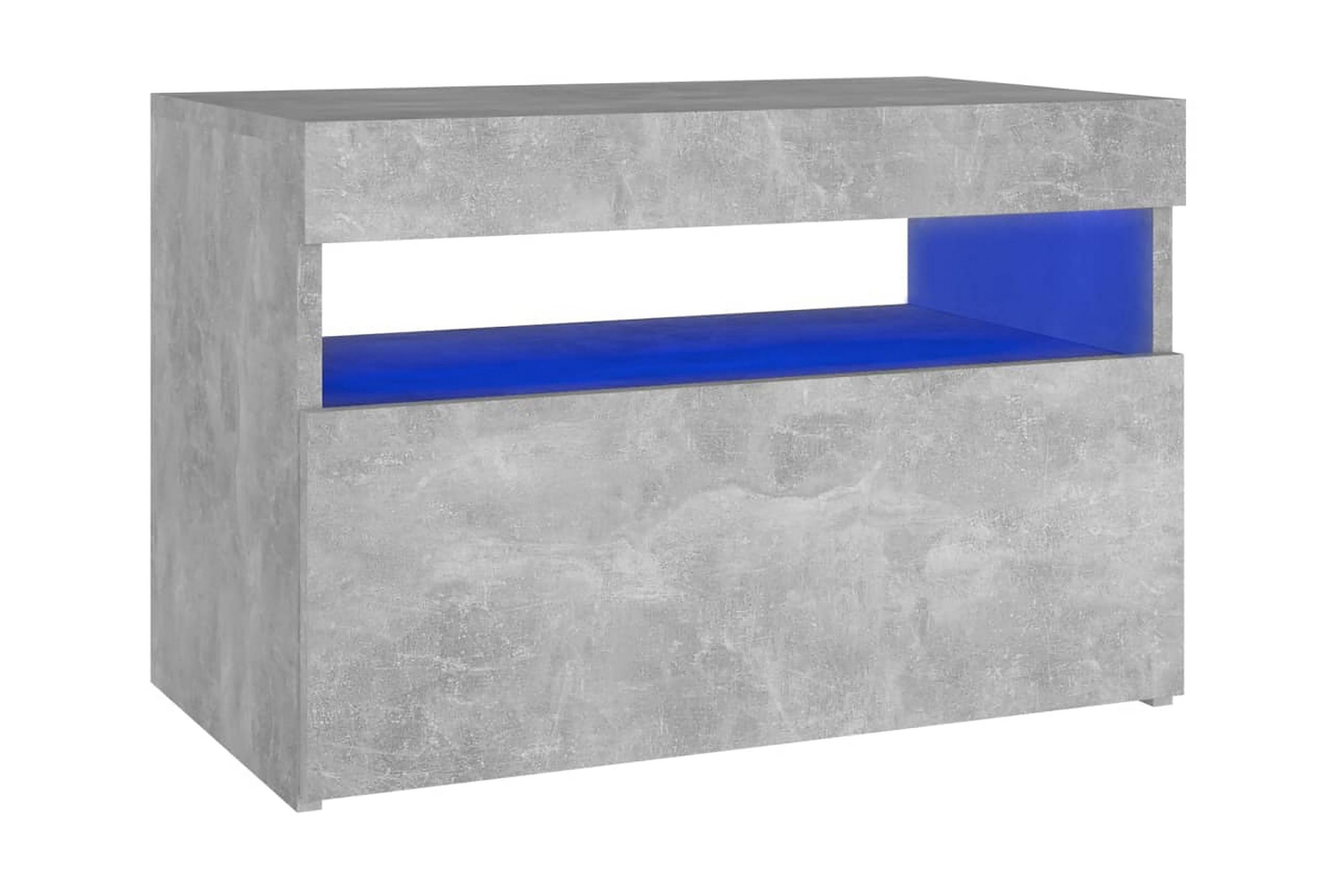TV-bänk med LED-belysning betonggrå 60x35x40 cm - Grå