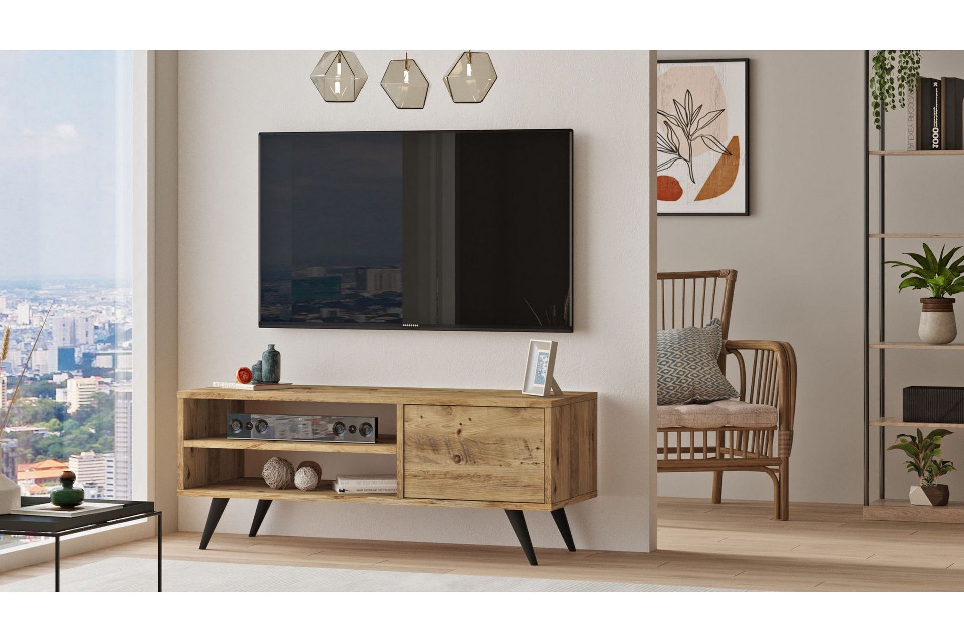 aniza tv-bänk 110 cm - natur