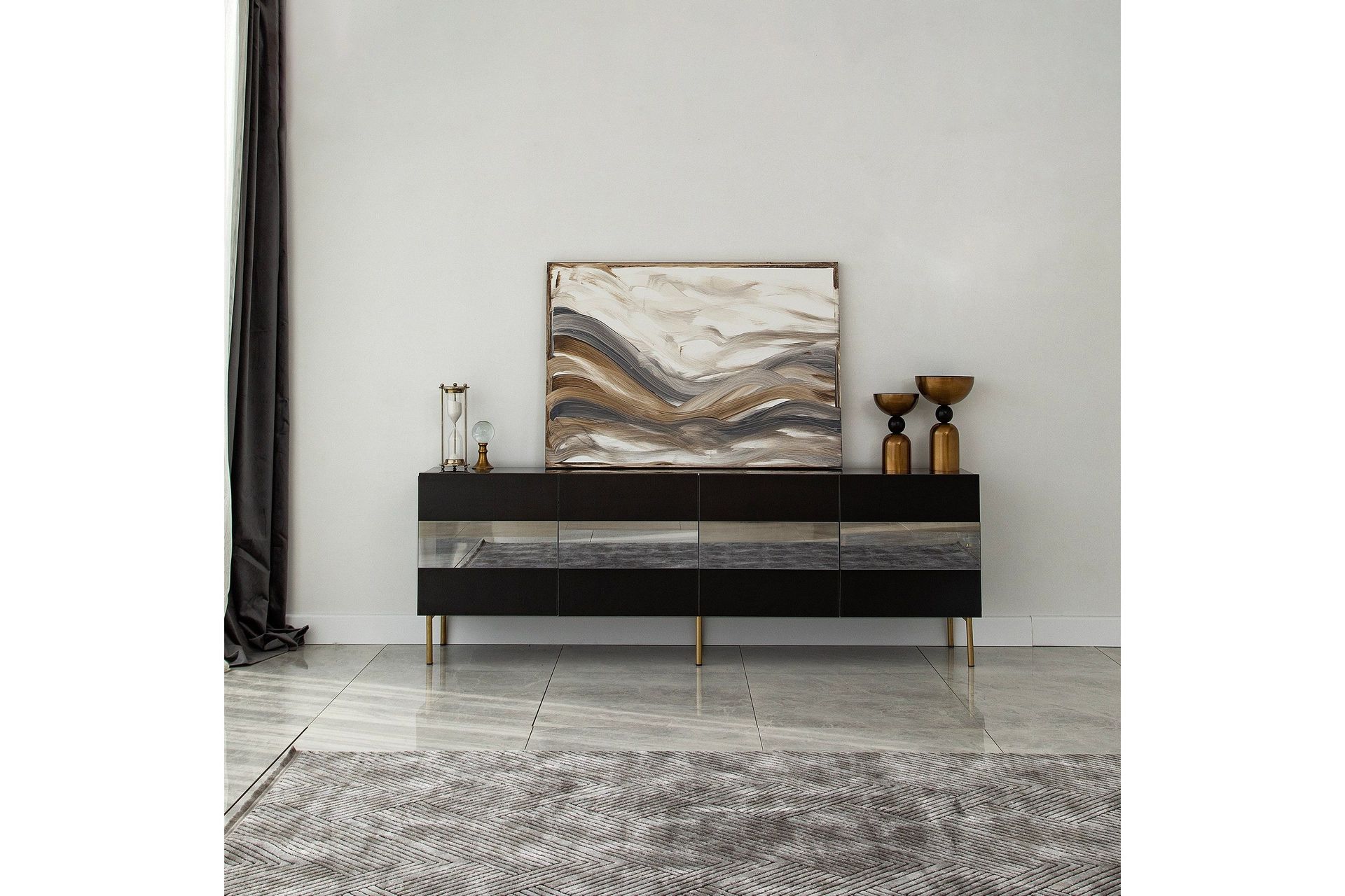 Arioch Tv-b&auml;nk 180 cm - Gr&aring;