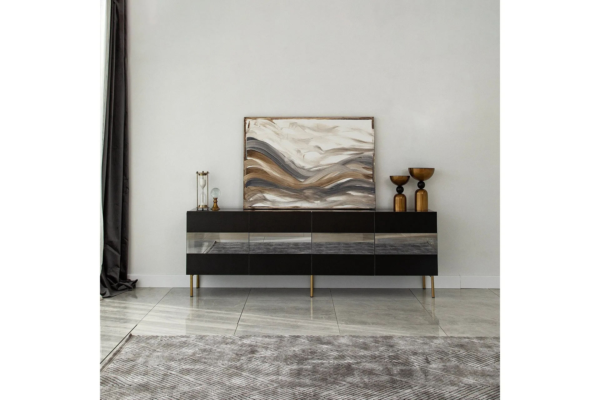 Arioch Tv-b&auml;nk 180 cm - Gr&aring;