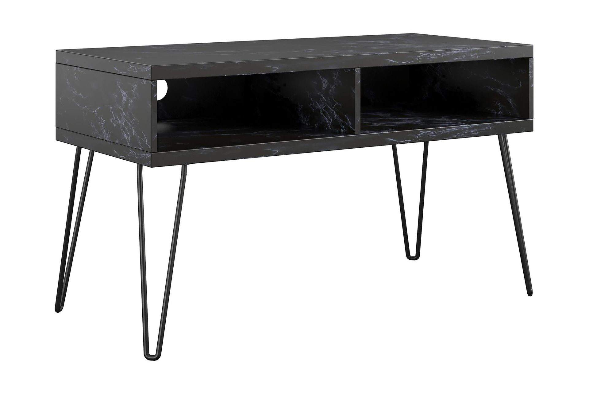 Athena Tv-b&auml;nk 107x50 cm Svart/Marmorm&ouml;nster - Novogratz