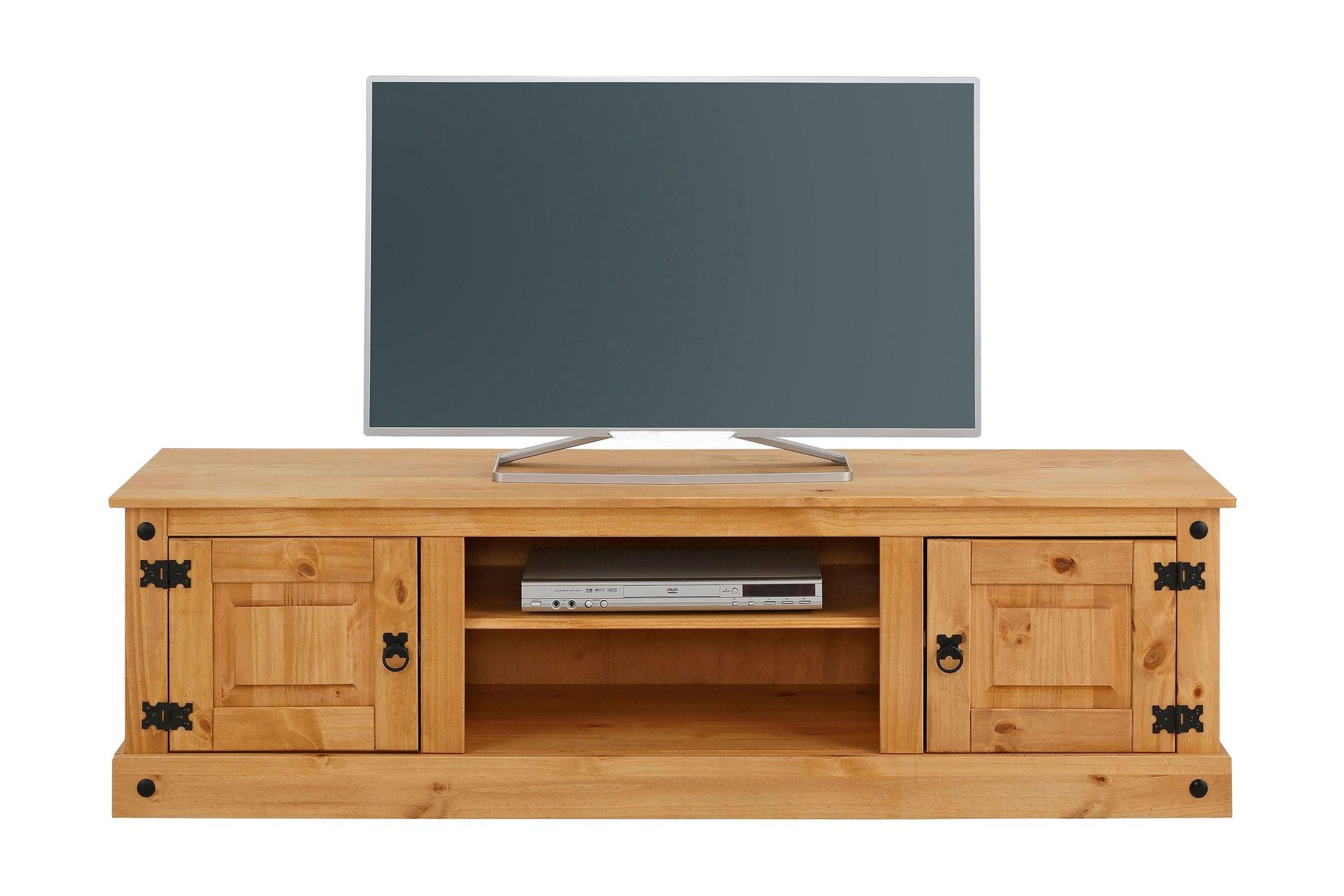 Ayala Golvst&aring;ende Tv B&auml;nk 160 cm med F&ouml;rvaring i Furu - Brun