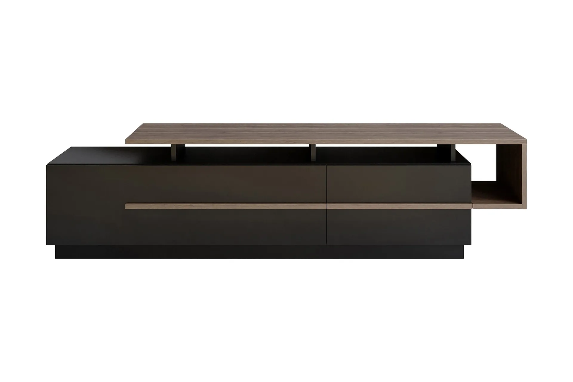 campora tv-bänk 150 cm - svart/mörkbrun