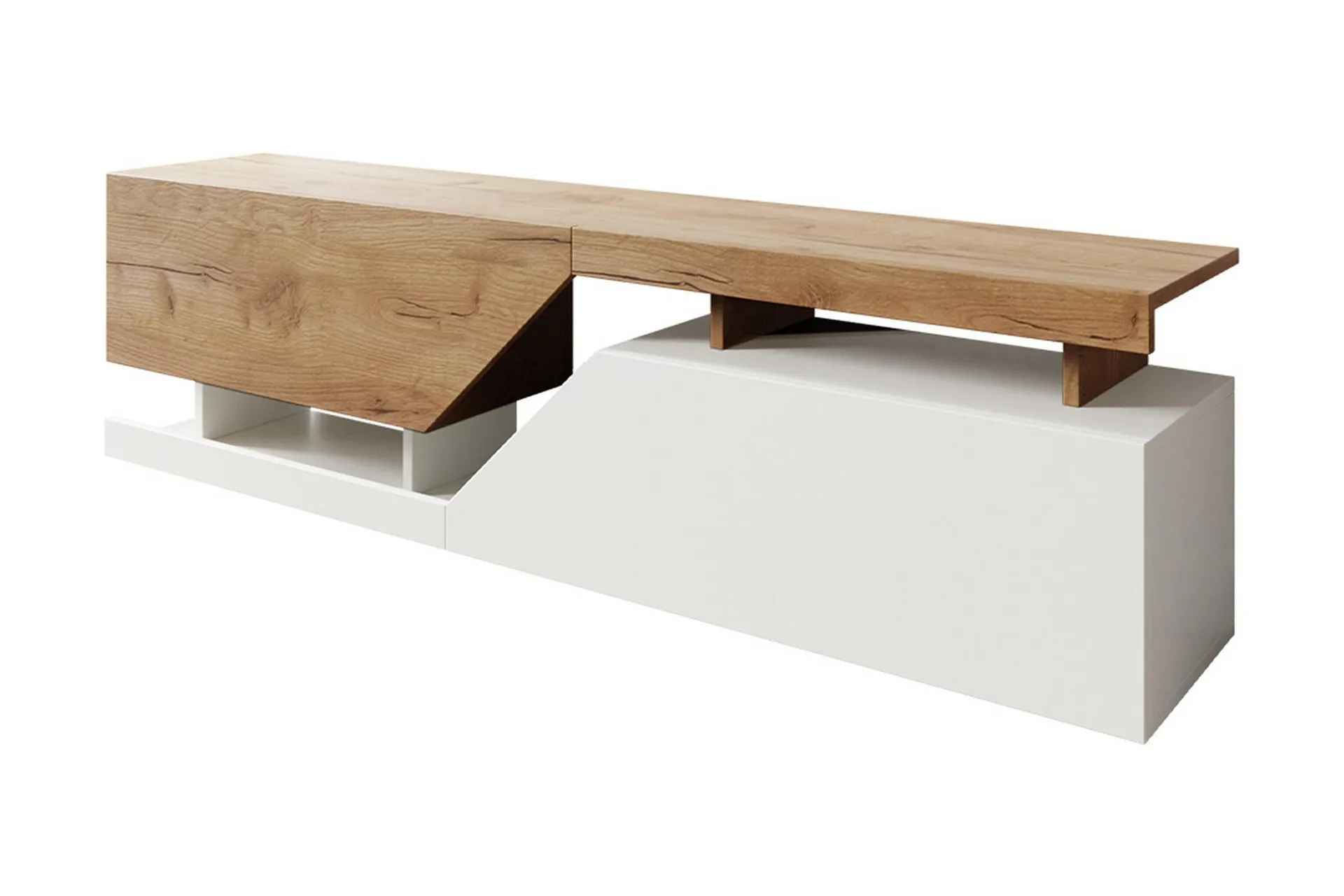 Ceelias Tv-b&auml;nk 160 cm - Natur/Vit