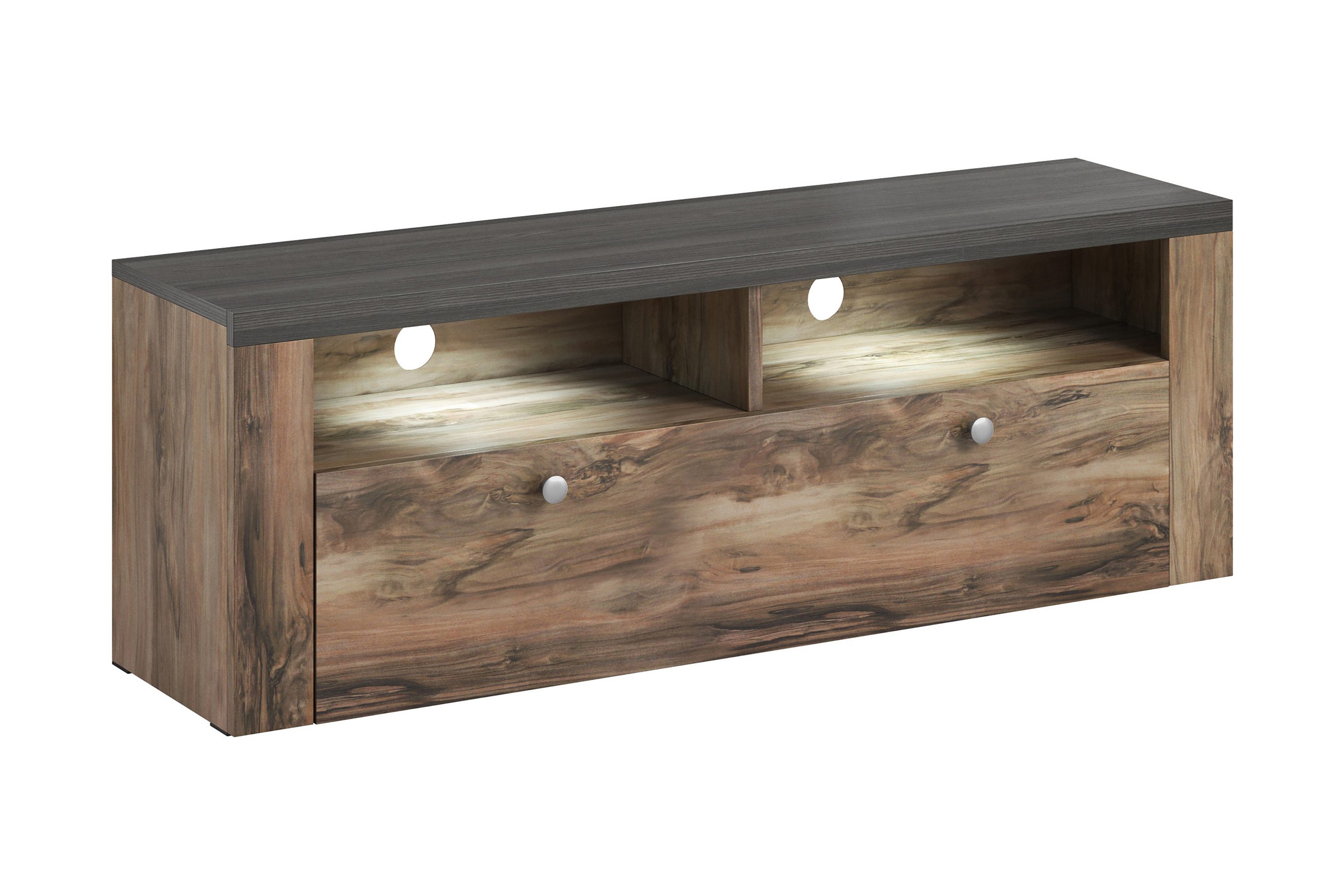 cicely tv-bänk 140 cm - mörkbrun