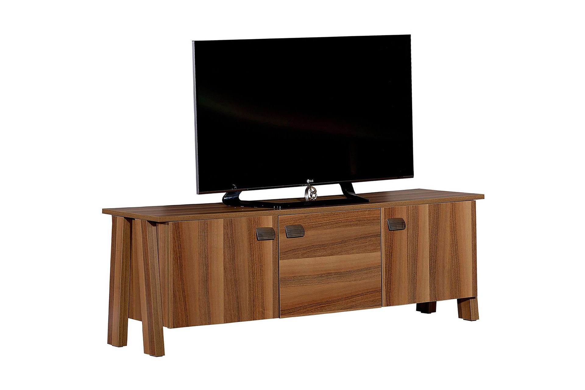 Comfortale Tv B&auml;nk 144 cm med F&ouml;rvaring i M&ouml;rkt Tr&auml; - Brun