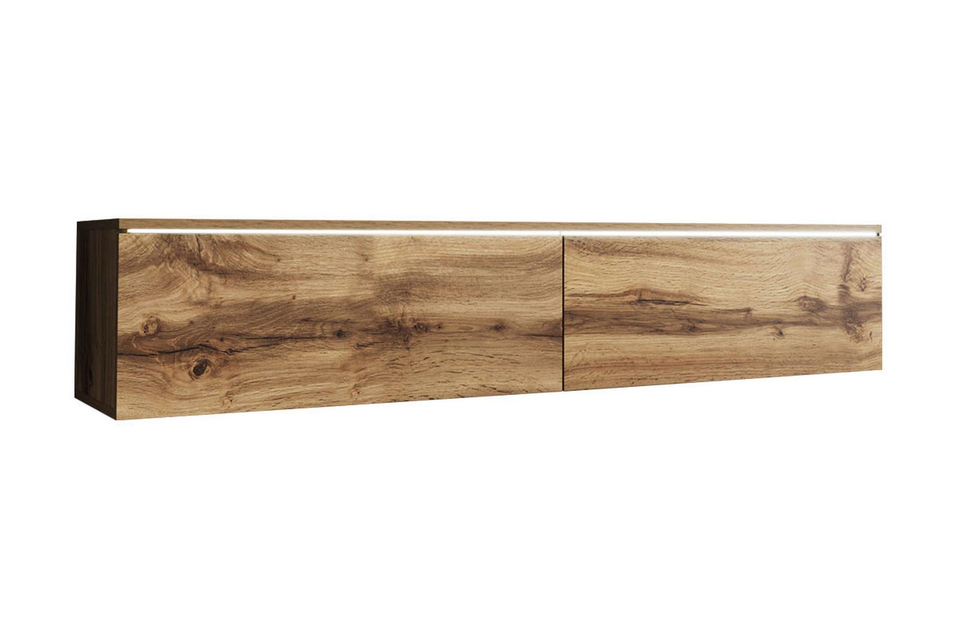 Cuguen TV-b&auml;nk 140 cm LED-belysning - Tr&auml;/NaturVit LED