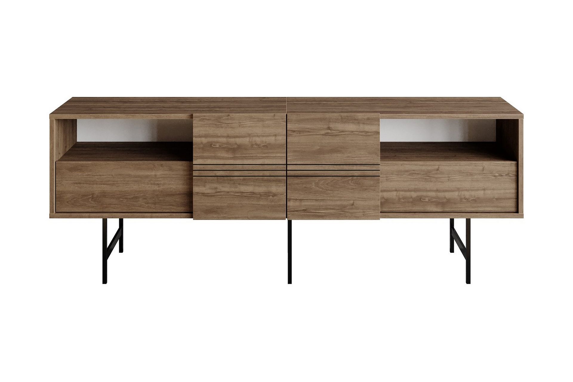 dasaki tv-bänk 180 cm - mörkbrun/svart