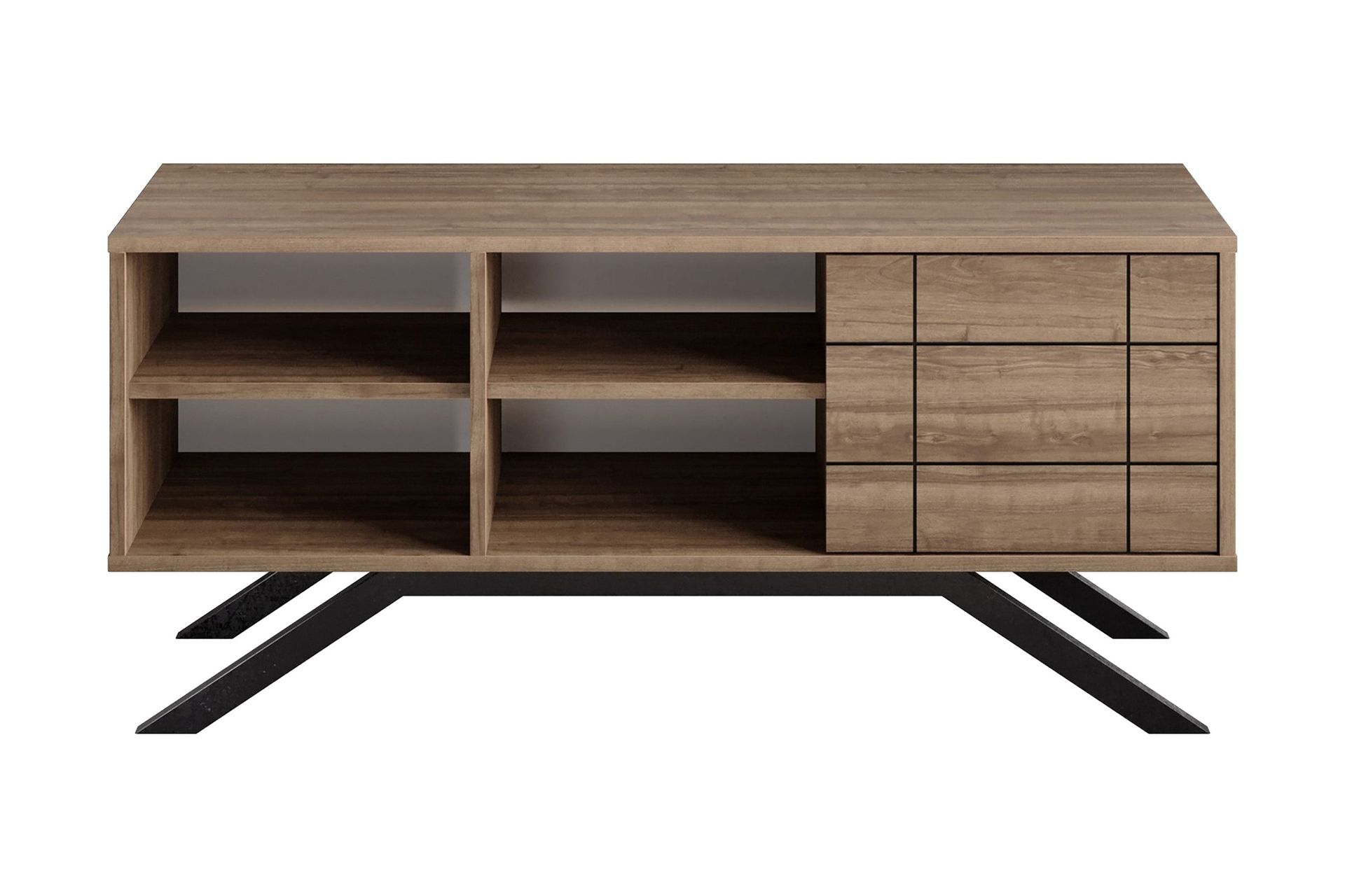 einbeck tv-bänk 130 cm - svart/mörkbrun