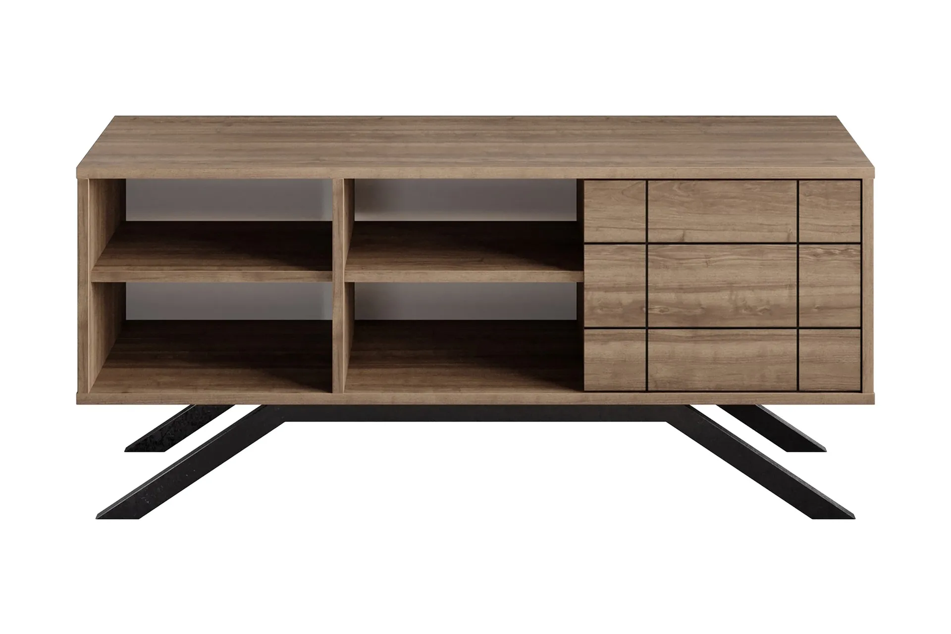 Einbeck Tv-b&auml;nk 130 cm - Svart/M&ouml;rkbrun