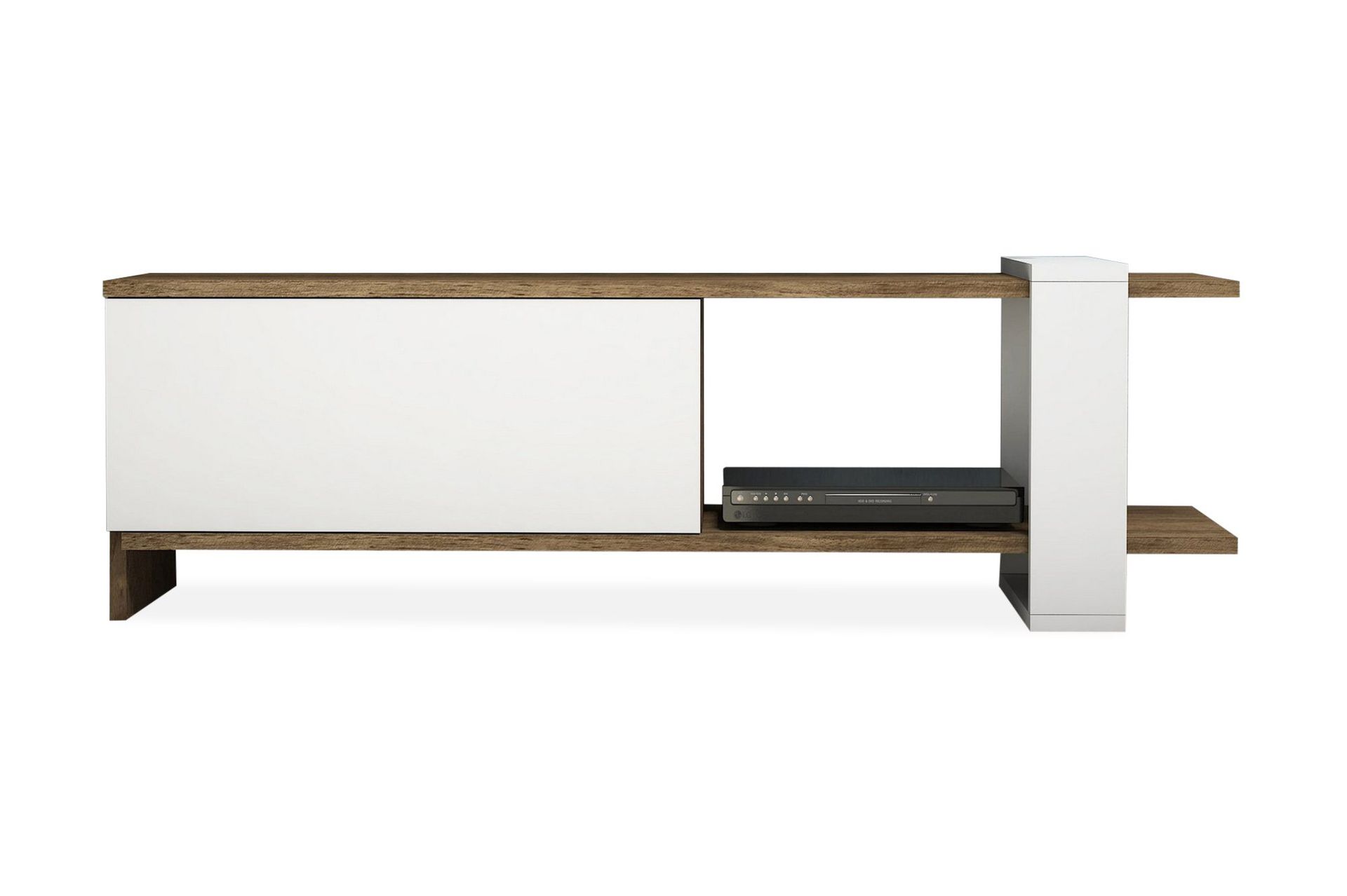 Gersby TV-B&auml;nk 120 cm - Brun/Vit