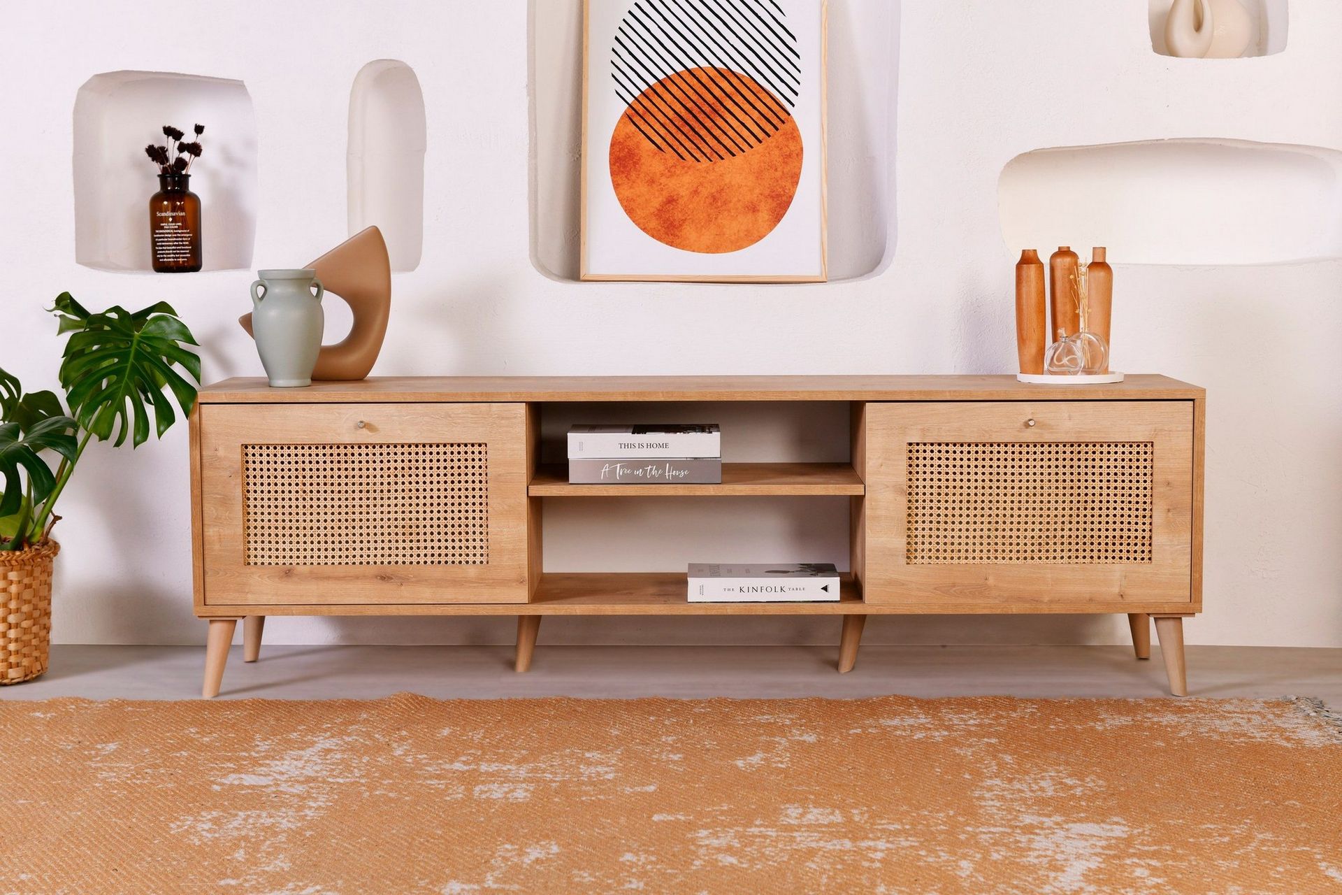 hazeran tv-bänk 180 cm - ek