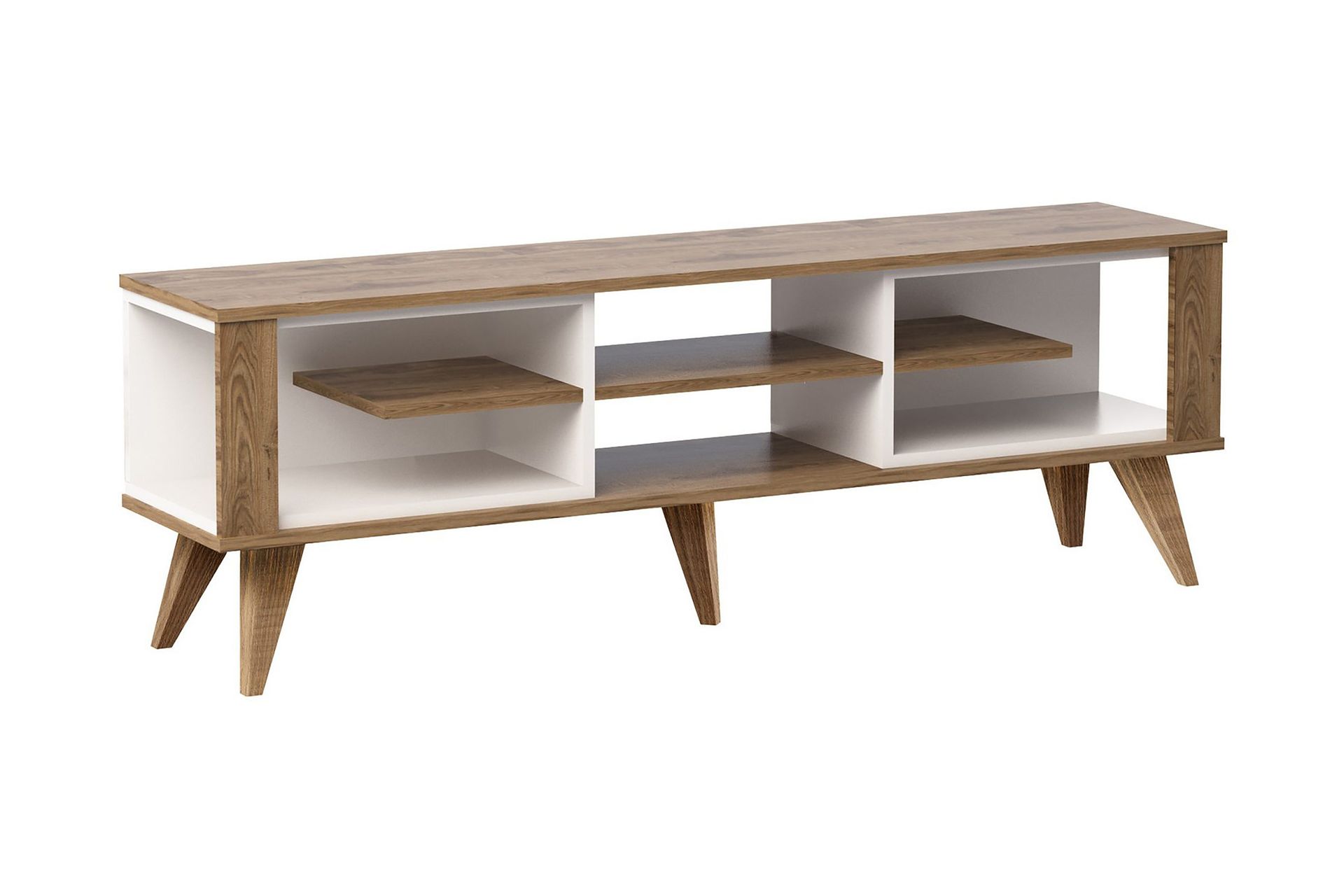 Hejde TV-B&auml;nk 160 cm - Brun/Vit