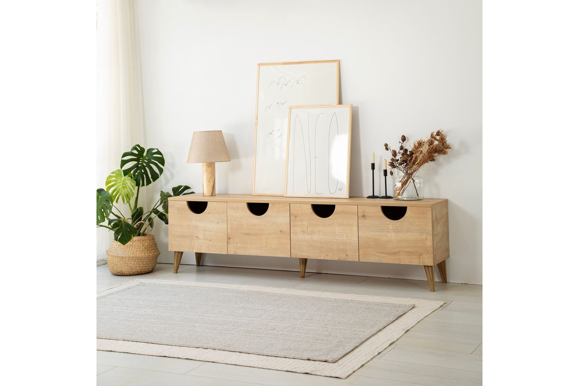 khalidur tv-bänk 180 cm - ek