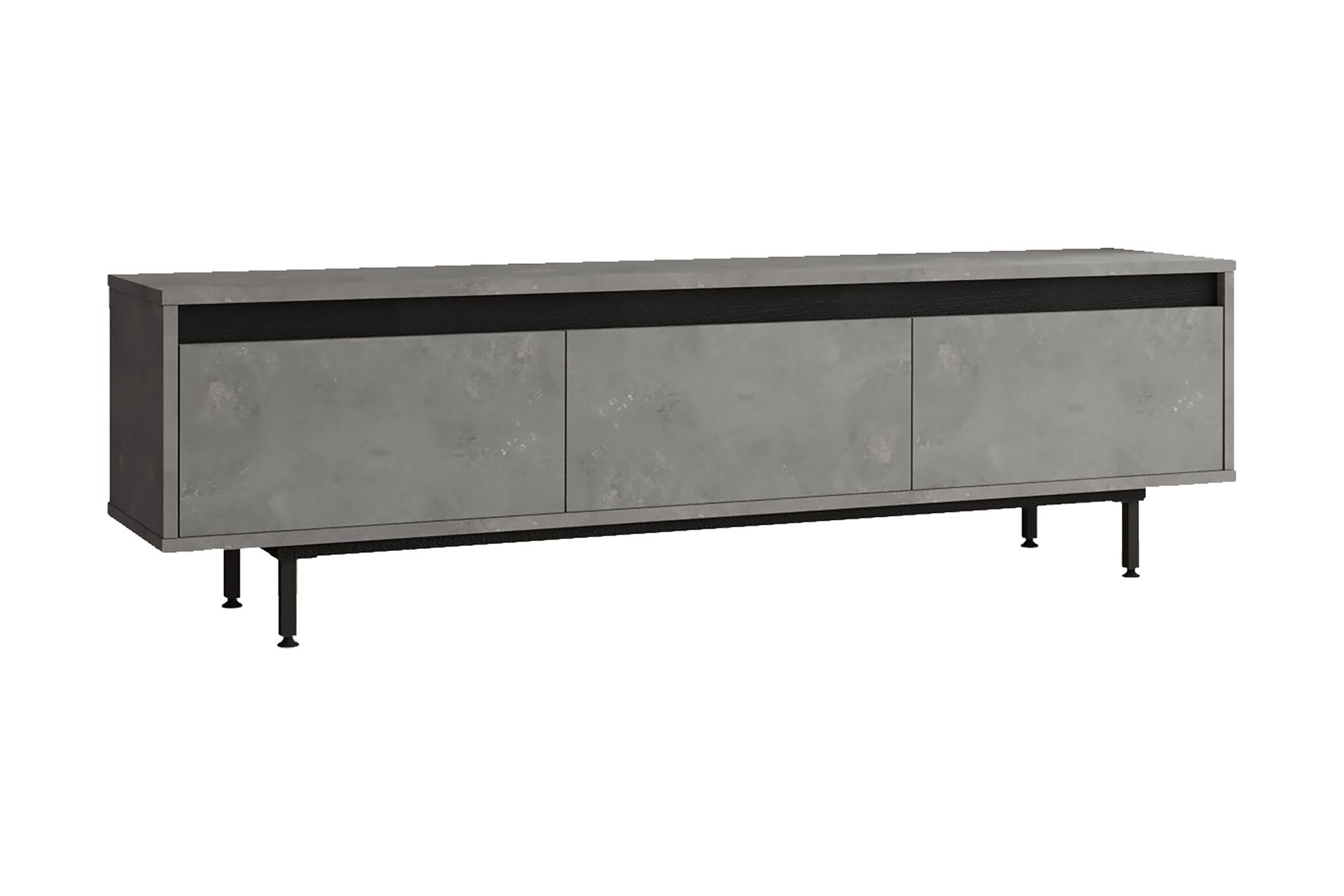 lozyno tv-bänk 160 cm - silver/svart
