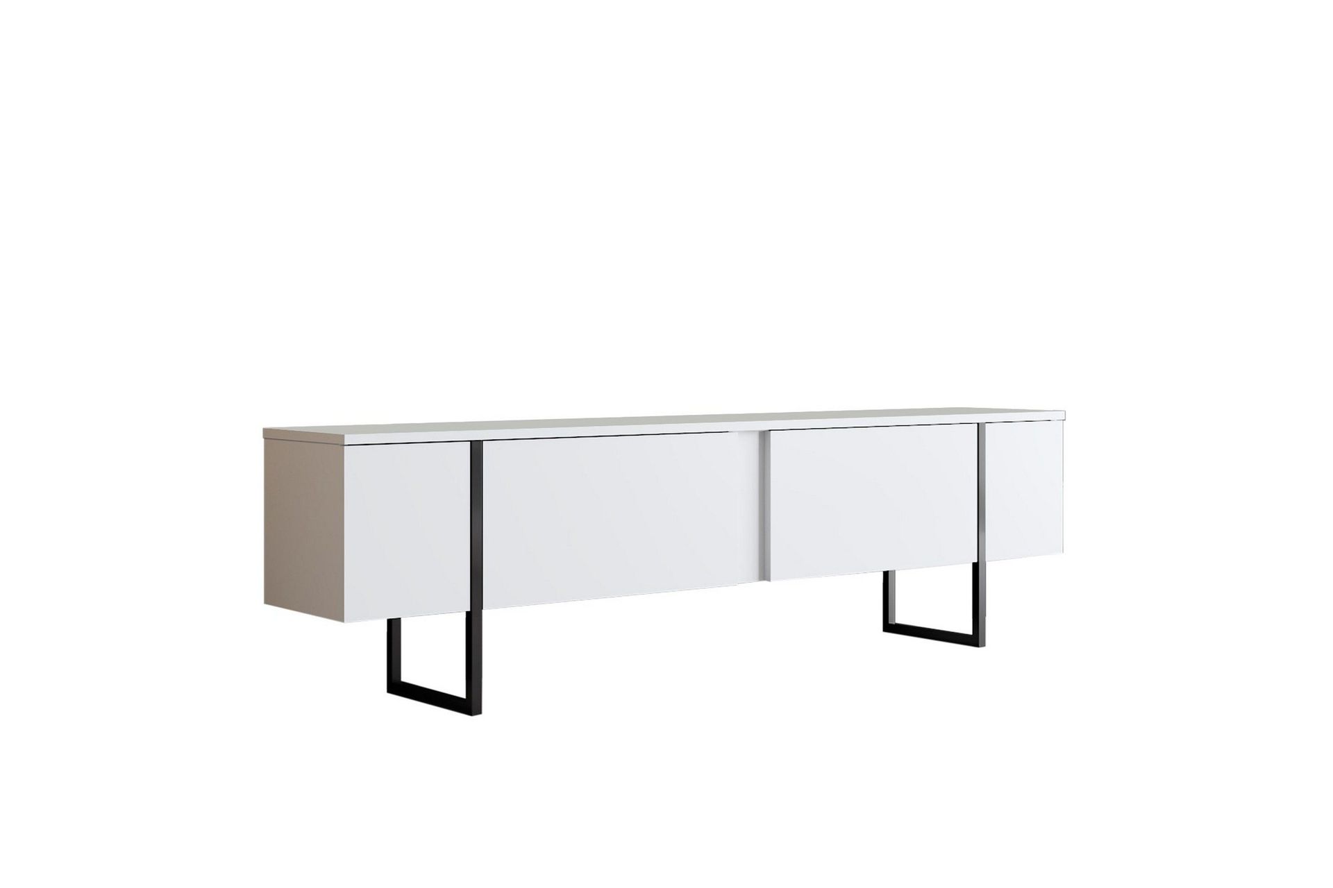 luxe tv-bänk 180x50 cm vit/svart - hanah home