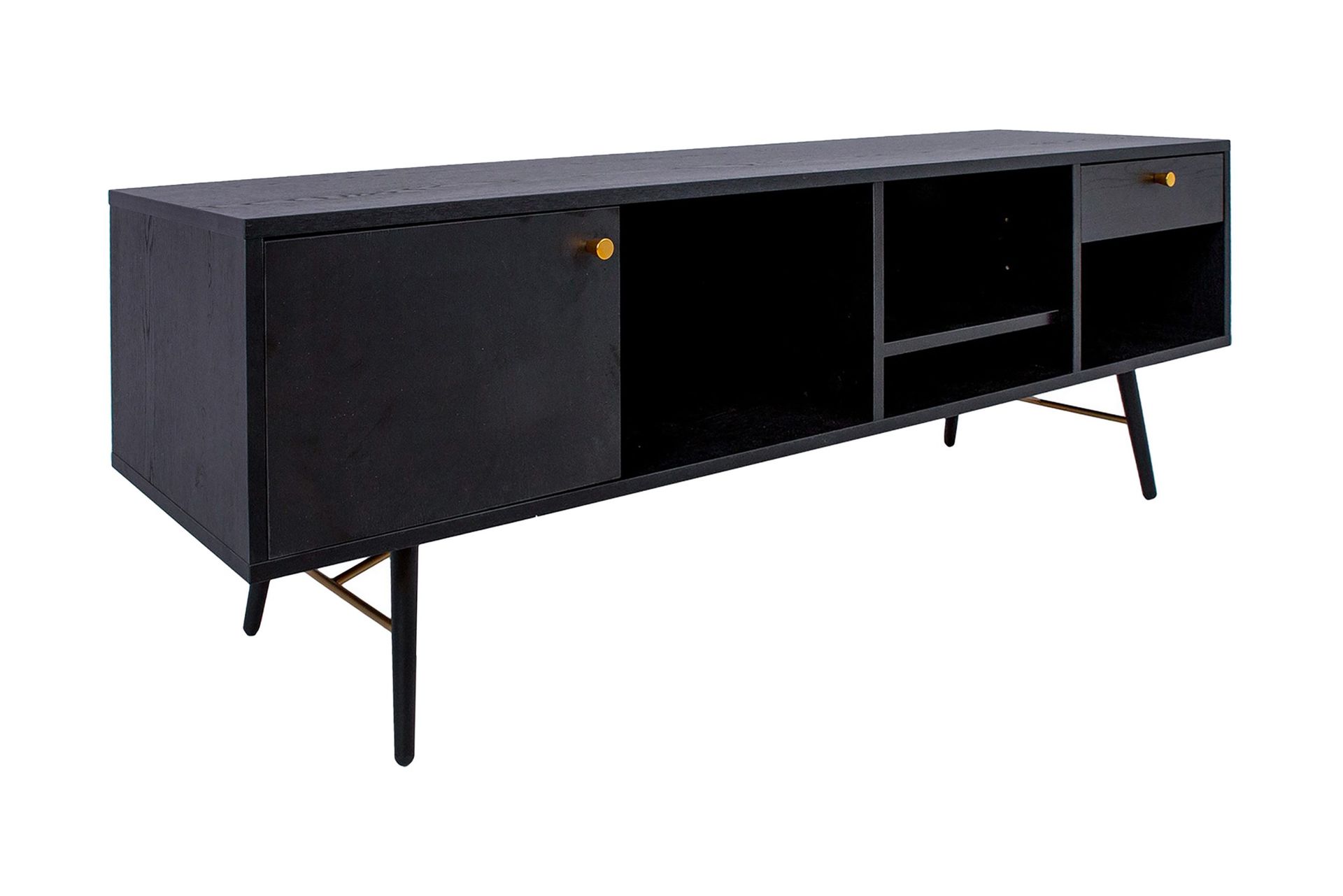 Luxemburg Tv-B&auml;nk Svart/Koppar -