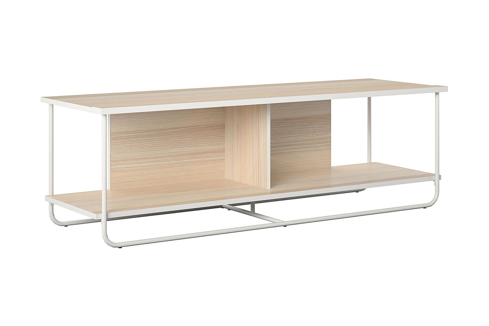 Nadzeya Golvst&aring;ende Tv-b&auml;nk 152,9 cm med F&ouml;rvaring i Tr&auml; med Metallram - Beige