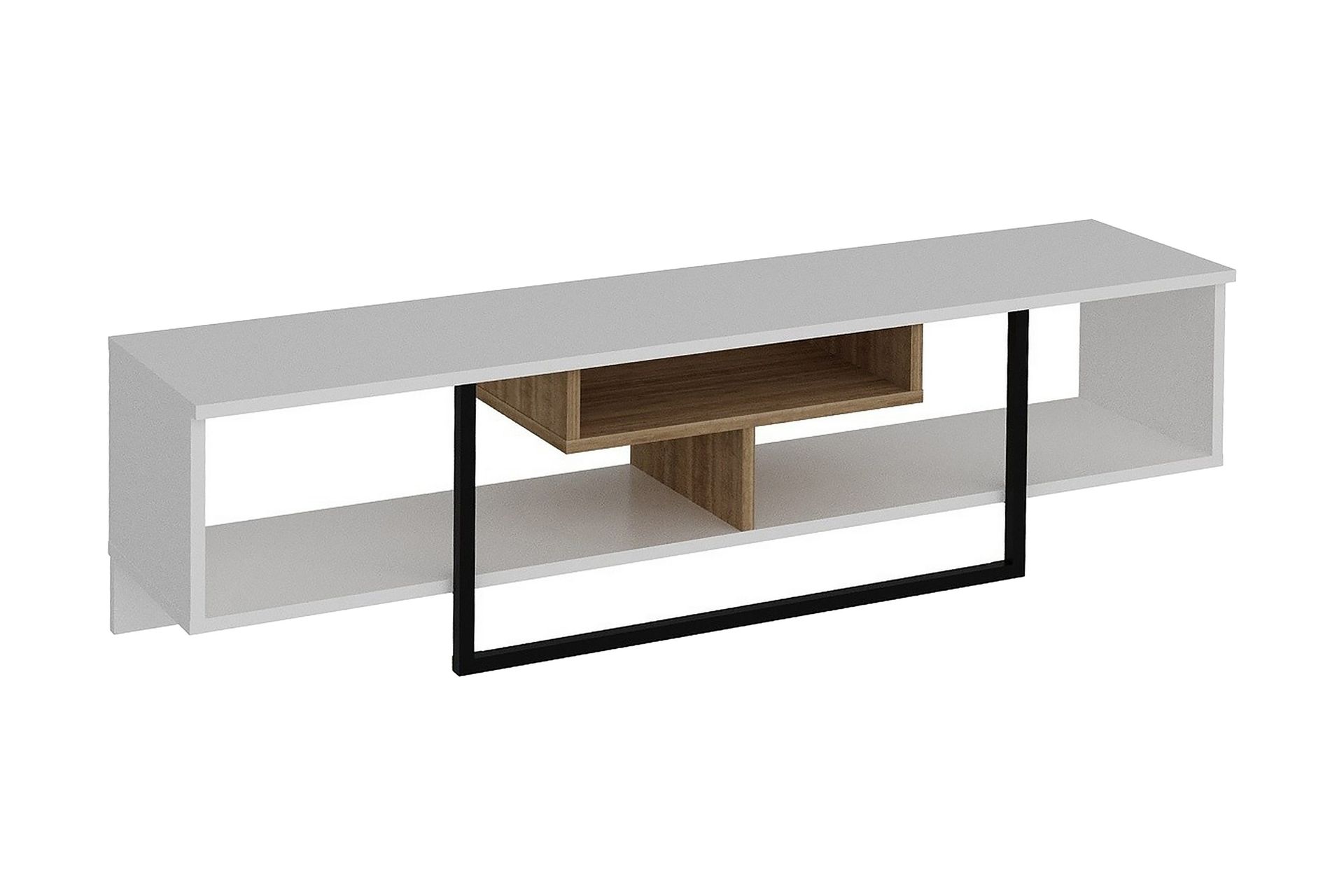 naftali tv-bänk 149 cm - vit/svart