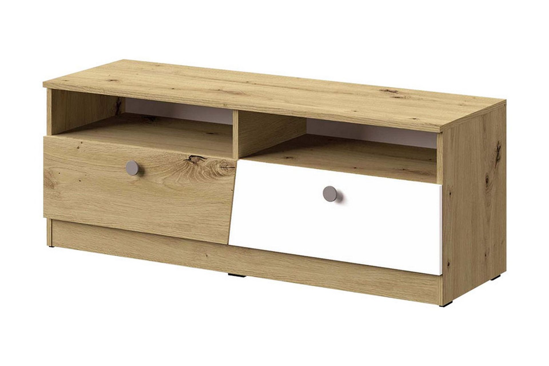 Nero Tv-b&auml;nk 120 cm - Natur/Vit/Gr&aring;