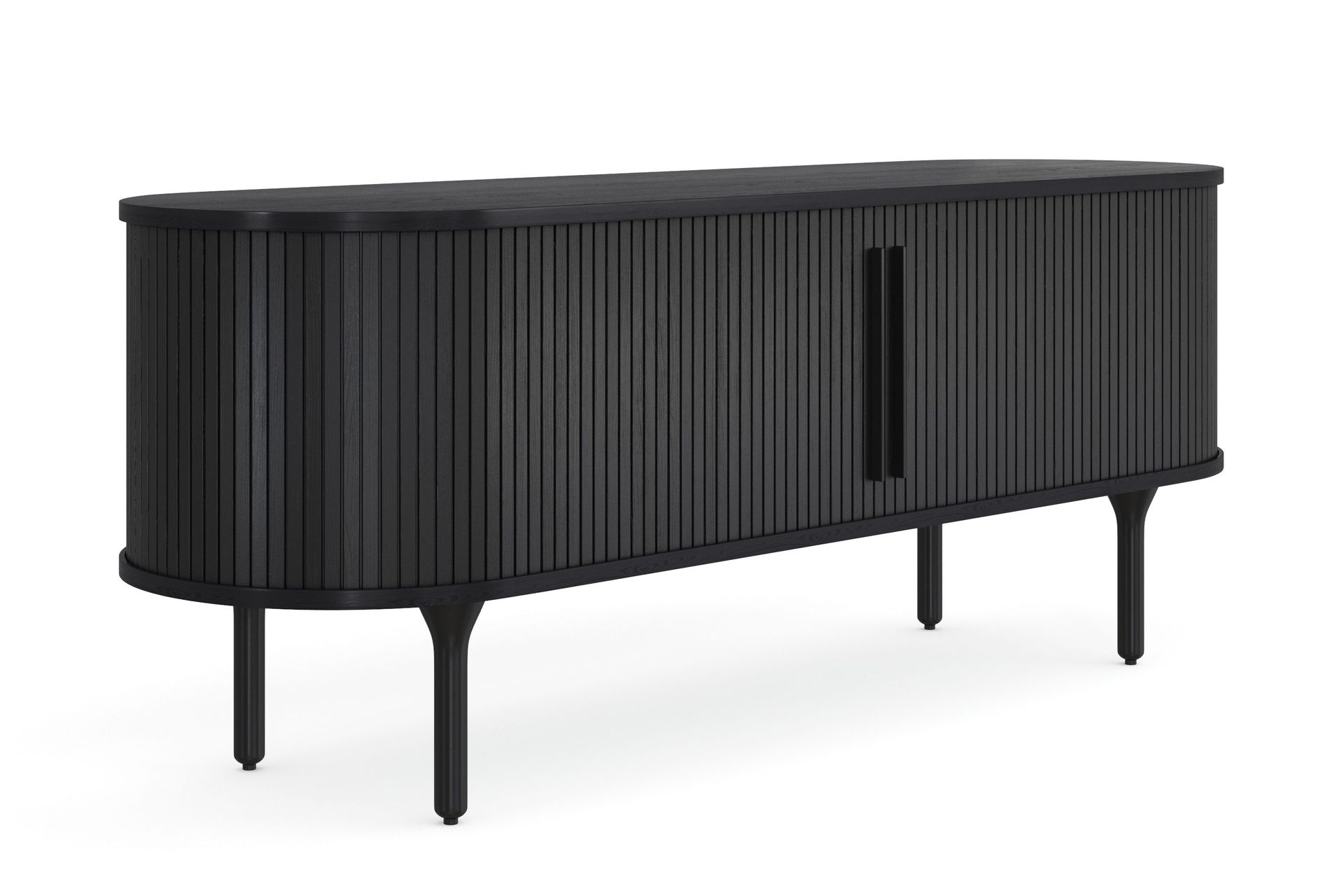 Noira Tv b&auml;nk med F&ouml;rvaring 150x45 cm - Svart / Ek / Ribbad